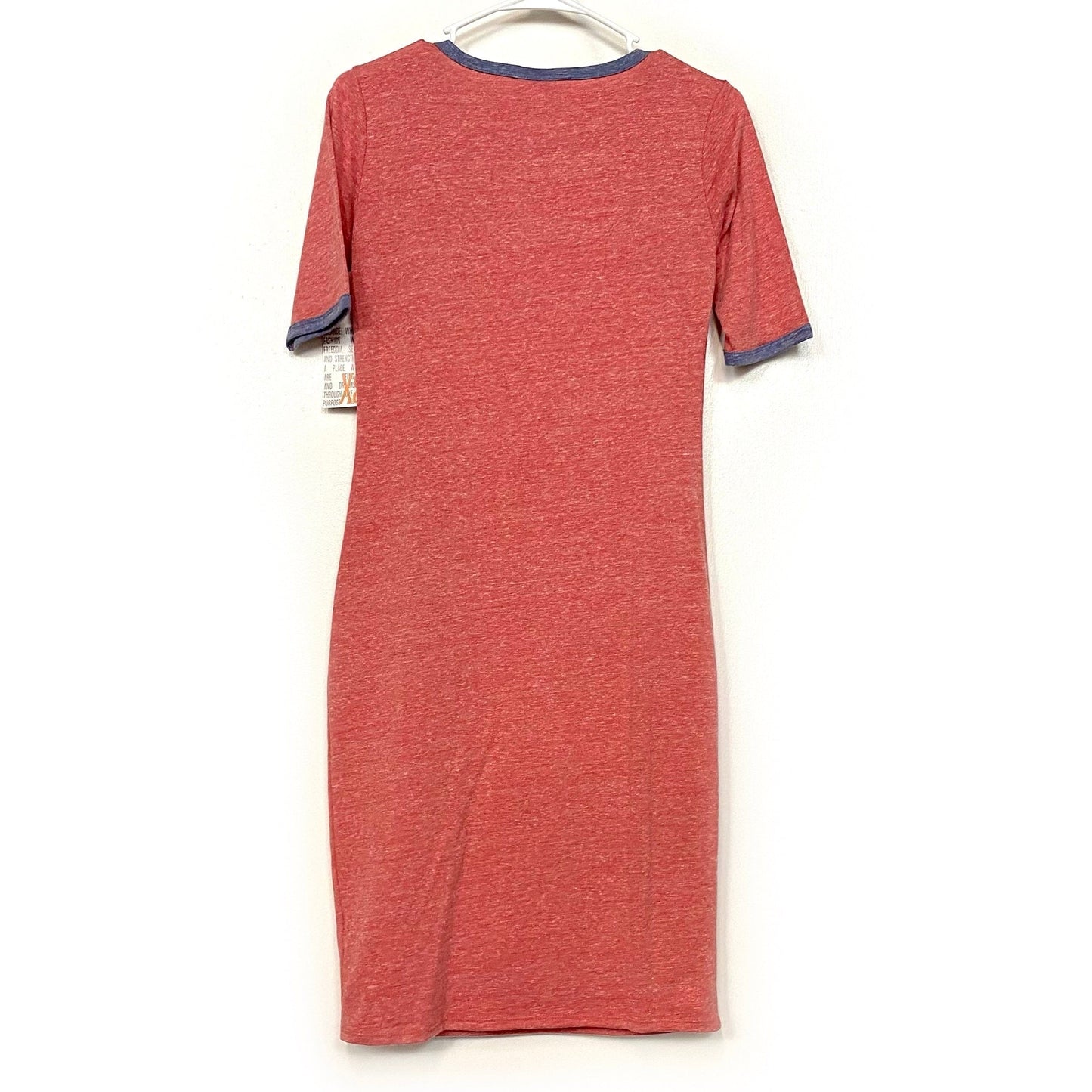LuLaRoe Julia Bodycon Dress | XS (2-4) | Red/Blue | Ringer | NWT