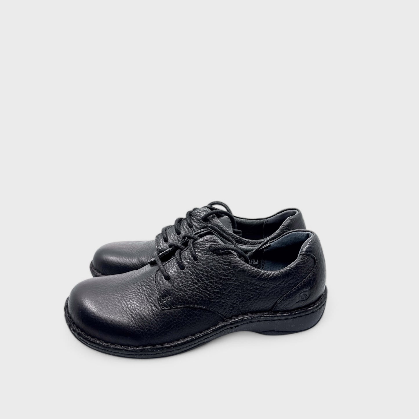 Børn Jana Lace-Up Shoes - 7M / EU 38 - Black Full-Grain Leather - Cushioned Comfort - NIB