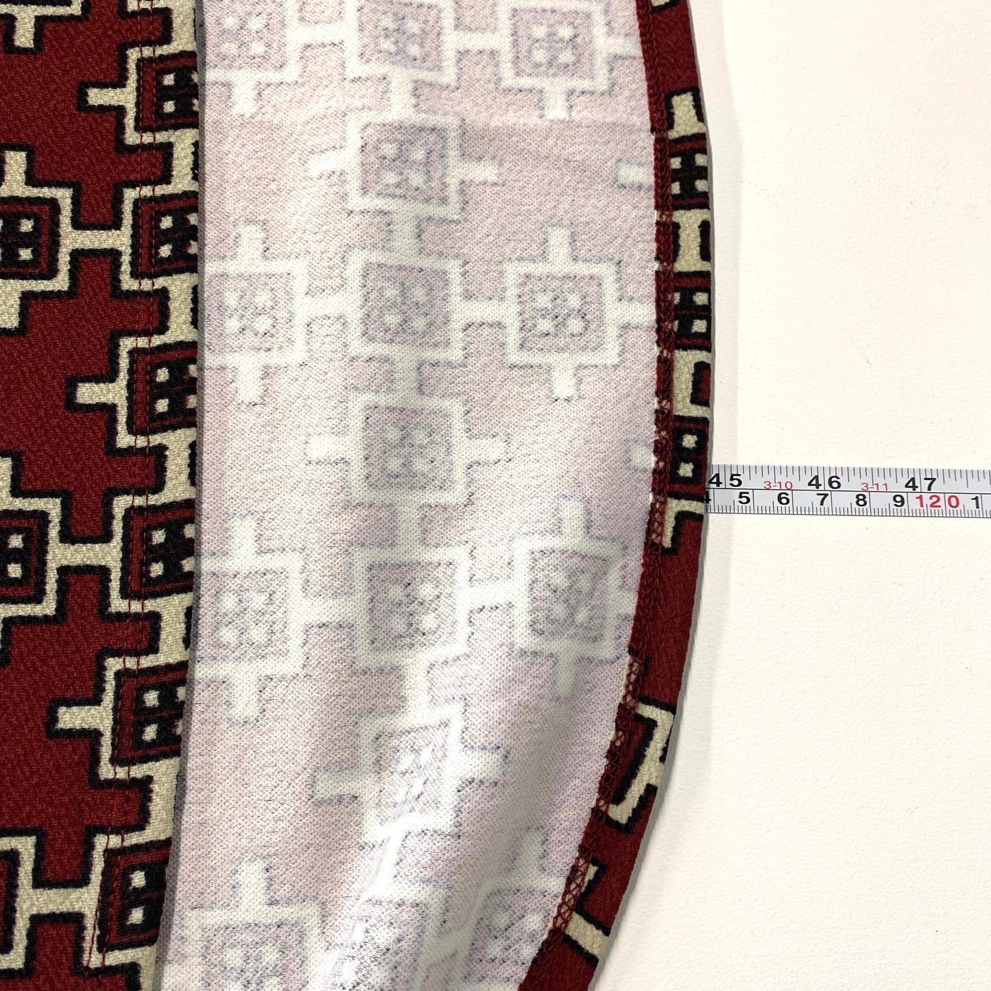 LuLaRoe Womens M Brick Red/Cream Aztec Shapes 'Carly' S/s Swing Dress NWT