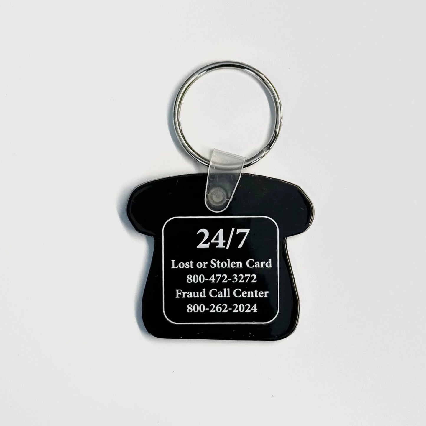 Vintage Telephone ‘EP - Edgar Prospect Bank’ Keychain Key Ring Black Rubber