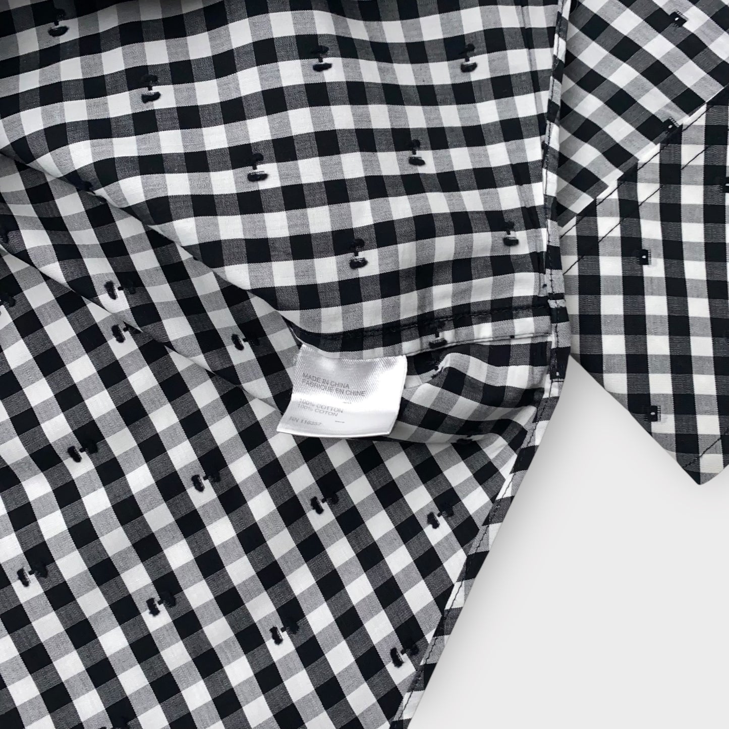 Zachary Prell Men's Black & White Gingham Check Dress Shirt - Size XL