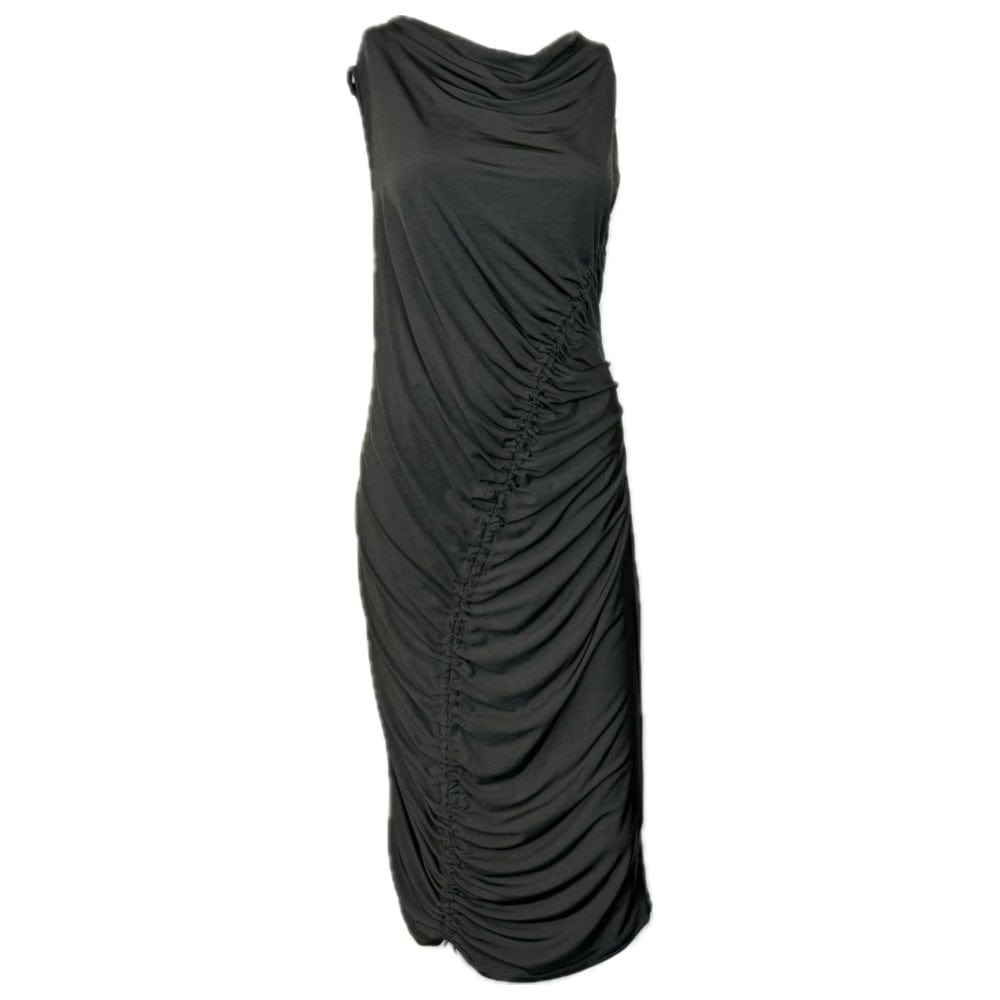 gathered bodycon dress Red Gathered Bodycon Gown XS