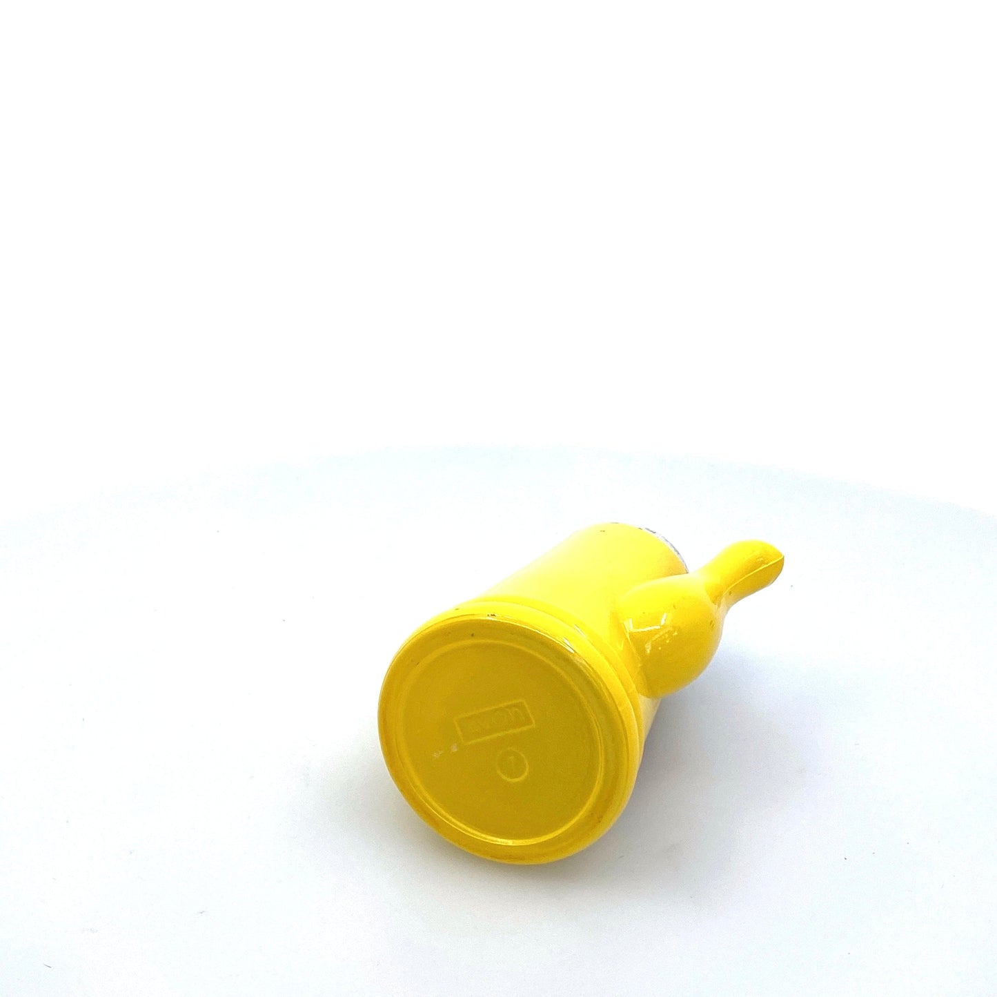 Vintage 1970s Avon Boho Yellow Glass Coffee Klatch/Pot Floral Mini Bottle Pre-Owned