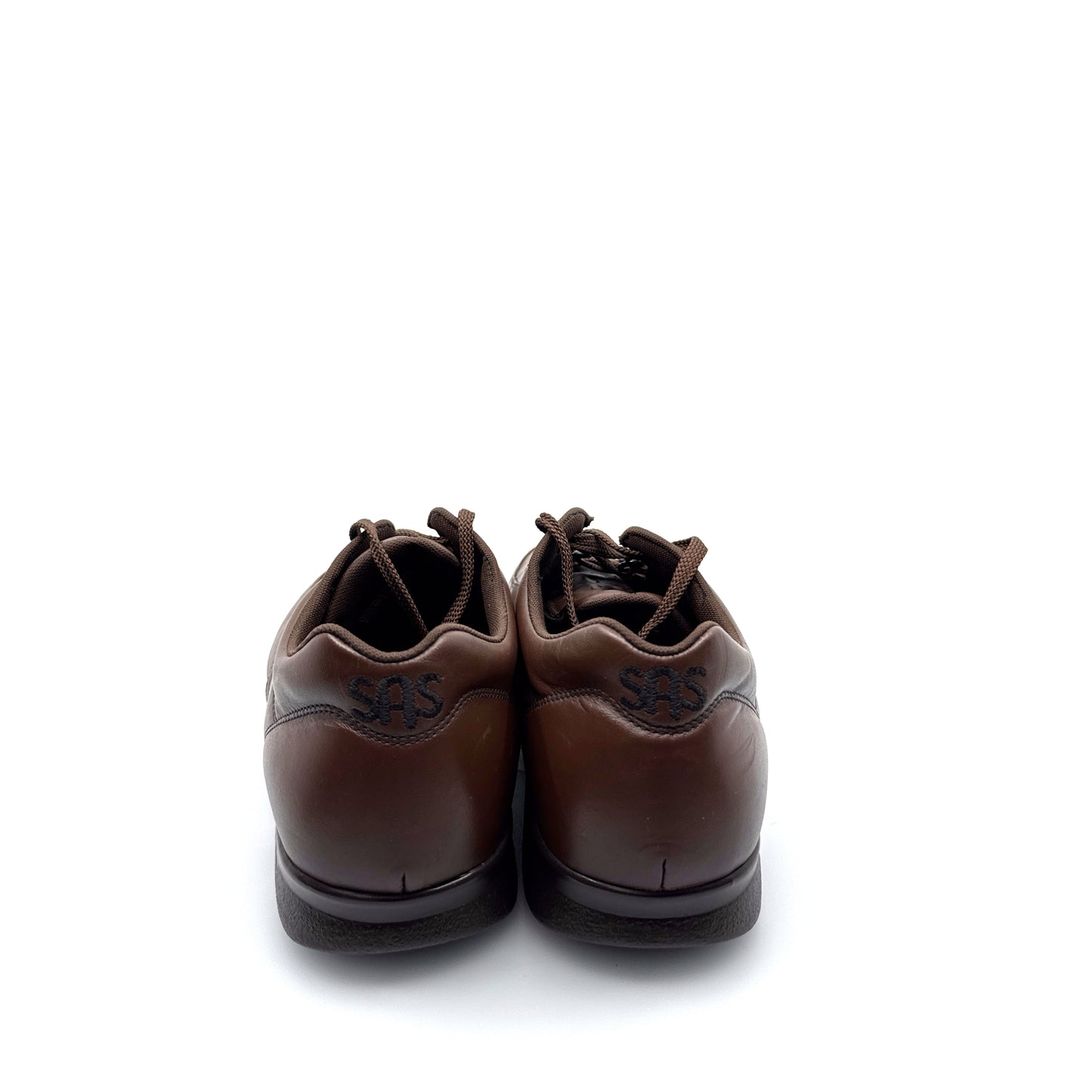 SAS Time Out Walking Shoes - 9.5W - Cushioned Support - Brown Leather Comfort Sneakers
