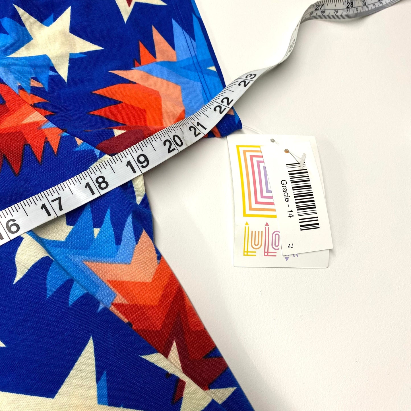 LuLaRoe Kids Unisex 14 Red/White/Blue Stars ‘Gracie’ S/s Top NWT