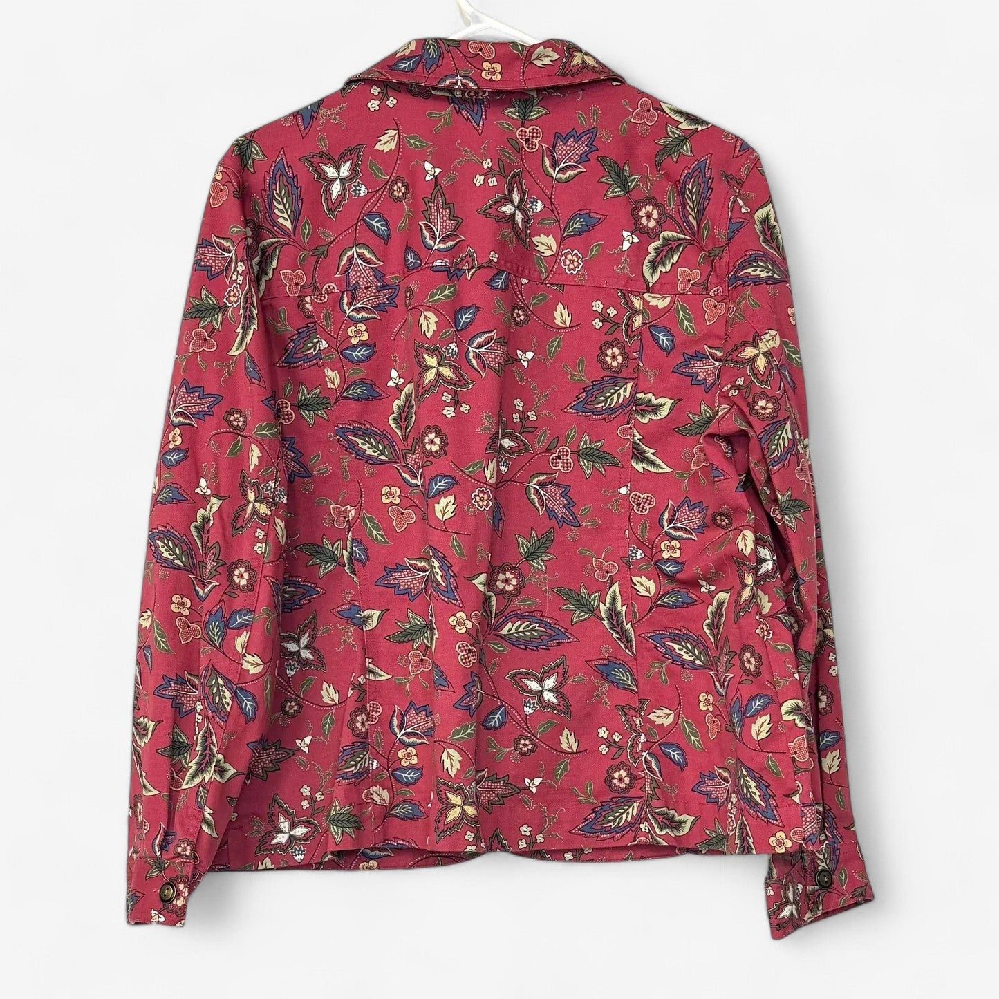 The Tog Shop Women's Red Floral Button-Up Jacket - Size L