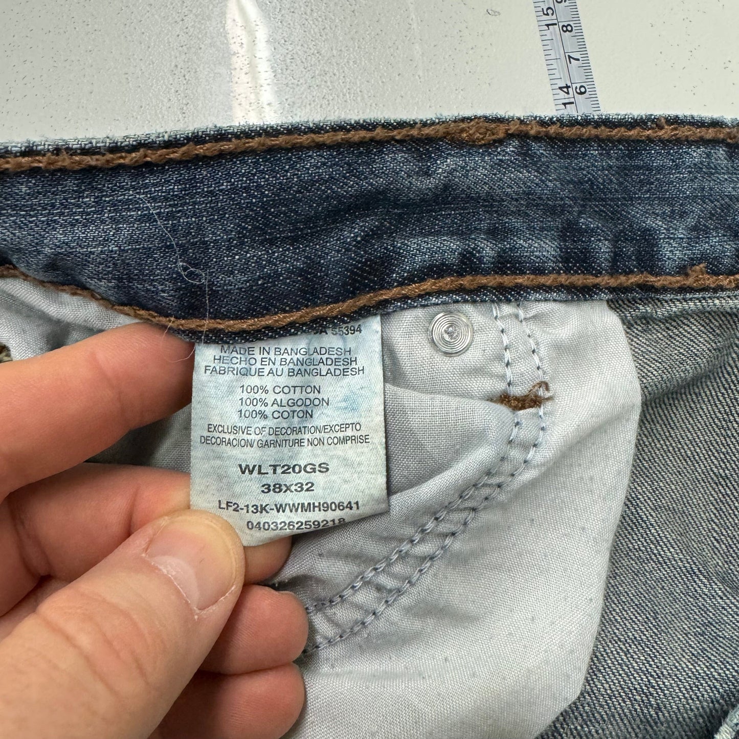 Wrangler Mens Bootcut Denim Jeans – Pre-Worn Comfort for Everyday Wear – Available in Blue – Size 38x32