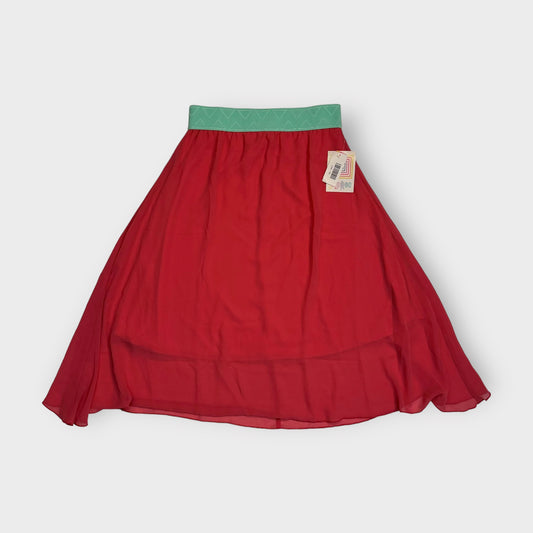 LuLaRoe Lined Lined Skirt | XS | Seafoam Blue/Pink Colorblock | NWT