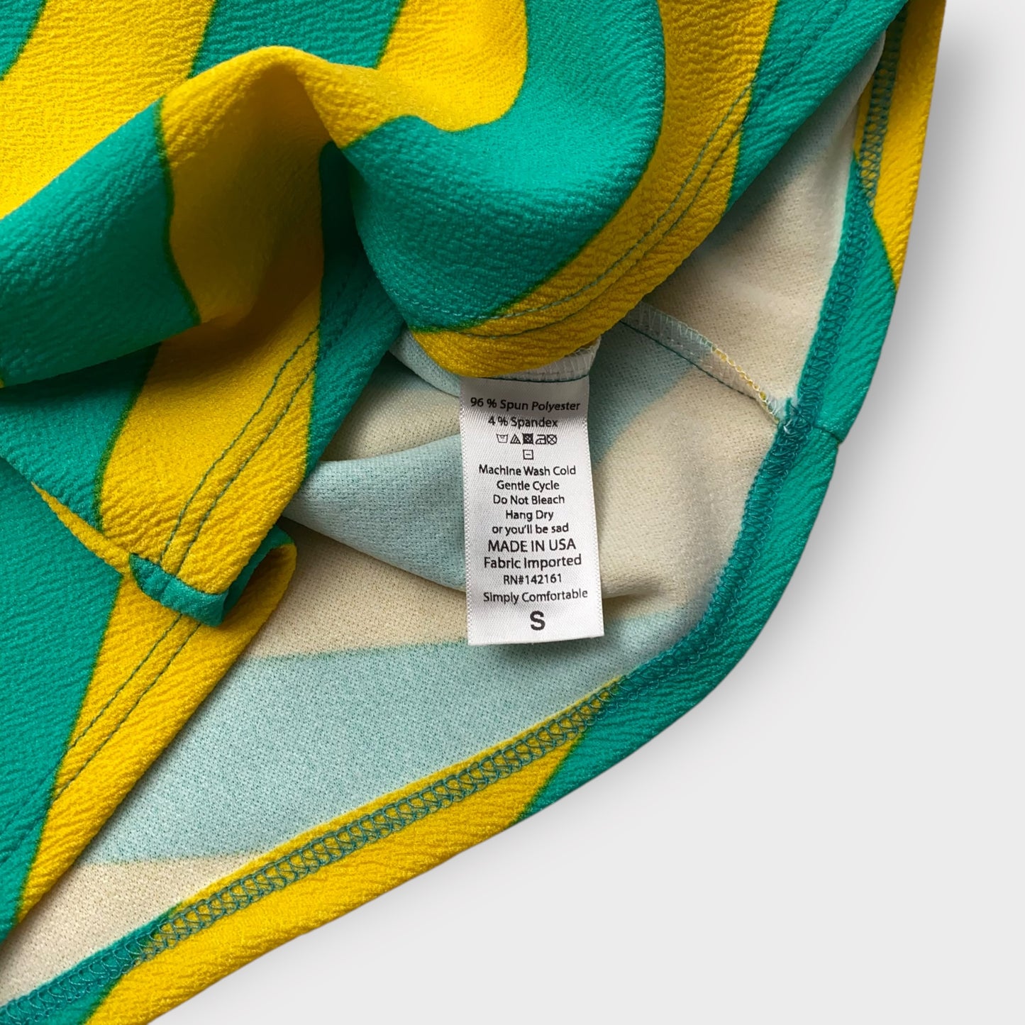 LuLaRoe Cassie Pencil Skirt - Yellow and Green Diagonal Striped Pattern - Size S (4-6) - NWT