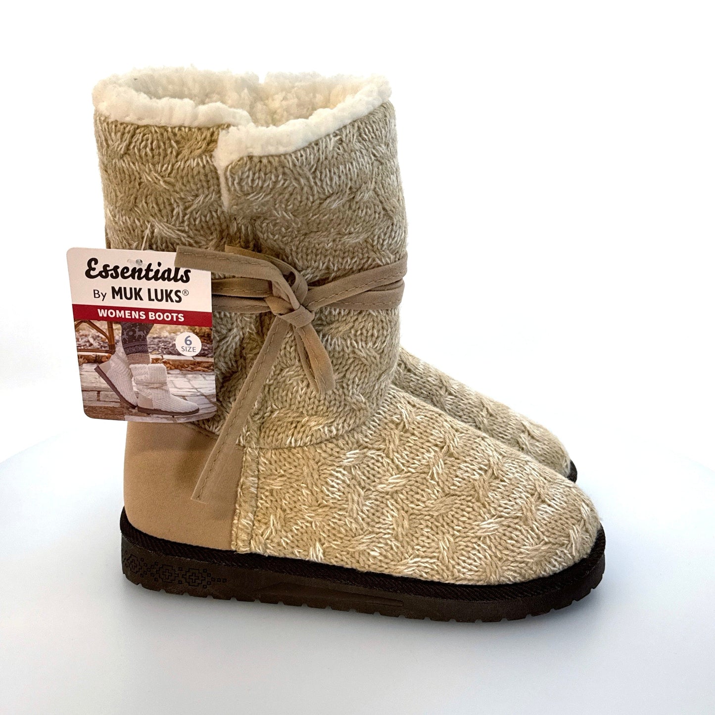 Muk Luks Essentials | Womens Clementine Boot | Color: Beige/Fawn Marl | Size: 6 | NWT