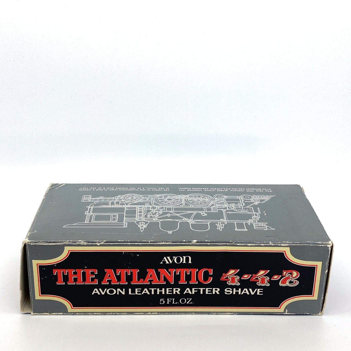 Vintage Avon ‘The Atlantic 442’ Steam Engine Leather After Shave 5 Fl. Oz. NIB/Full