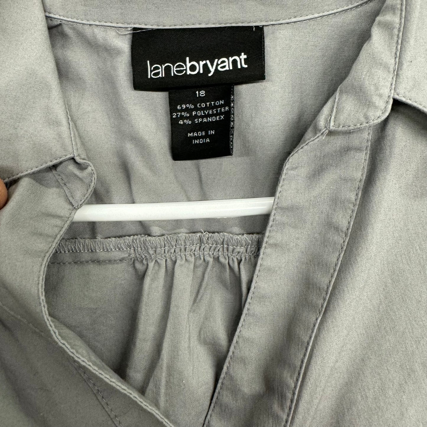 Lane Bryant | Womens Oxford Button-Up Shirt | Color: Gray | Size: 18 | Pre-Owned