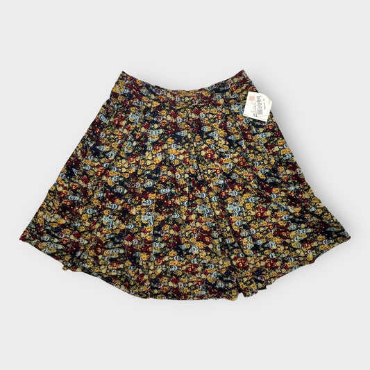 LuLaRoe Madison Pleated Skirt | XL (18-20) | Navy Blue/Goldenrod Abstract | NWT