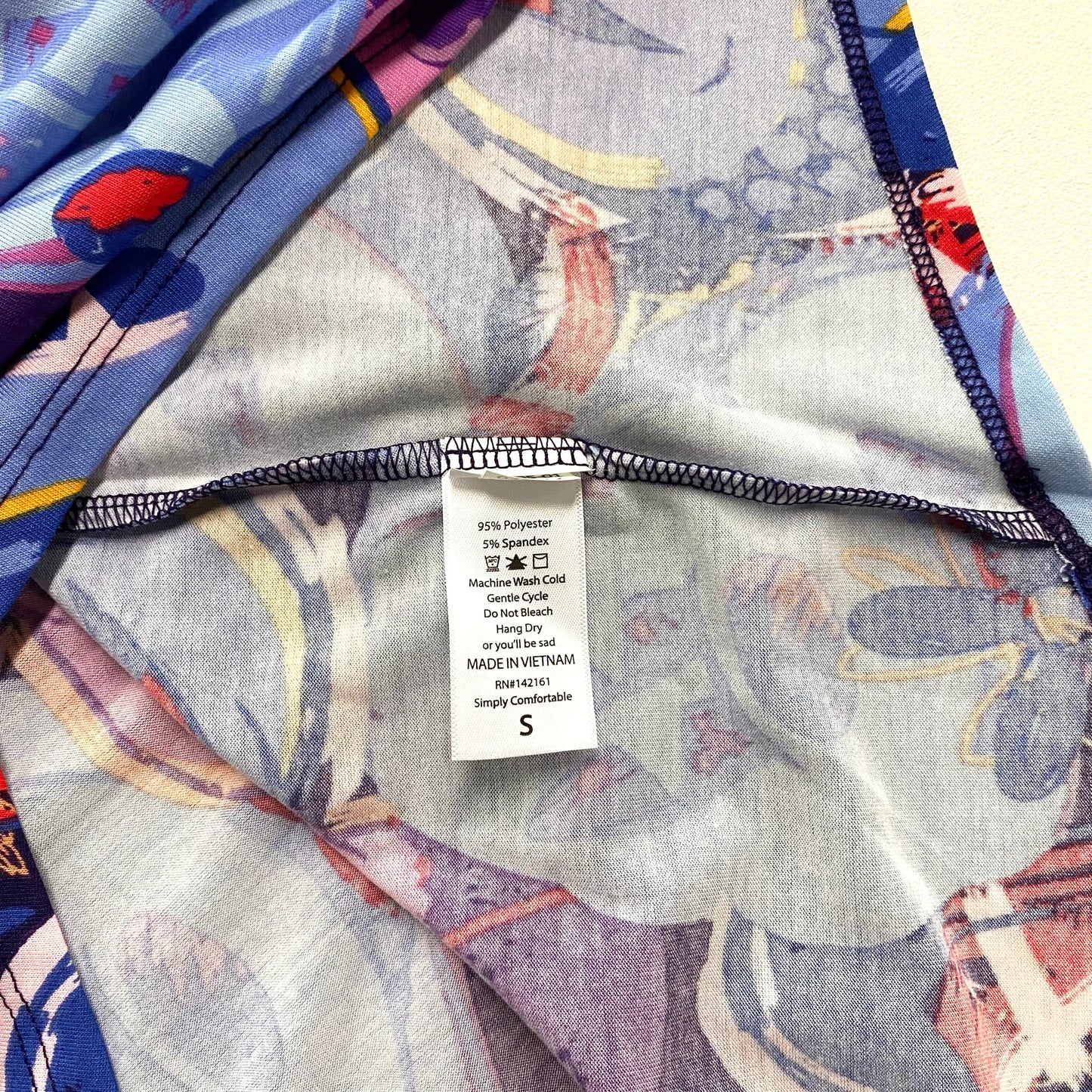 LuLaRoe Womens S Irma ’Mickey Mouse’ Blue/Red/Purple S/s Tunic Top NWT