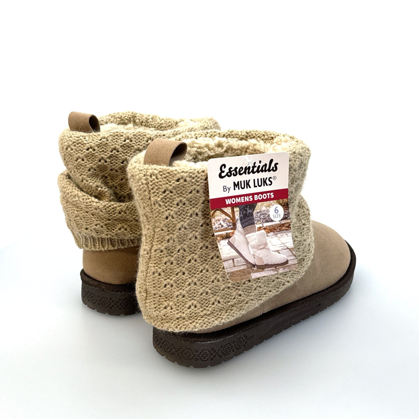 Muk Luks Essentials | Womens Laurel Boot | Color: Beige/Fawn Marl | Size: 6 | NWT
