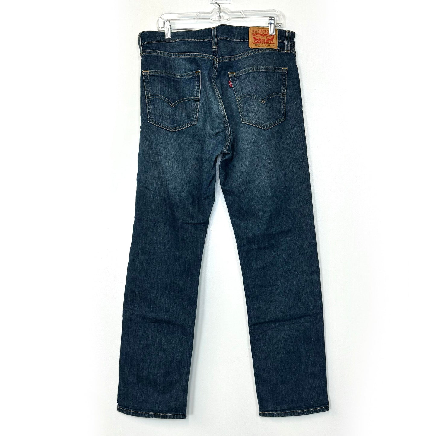 Levi Strauss Mens 505 Classic Straight Fit Jeans – Comfortable Cotton Blend – Perfect for Everyday Wear – Available in Blue, Size 34/32