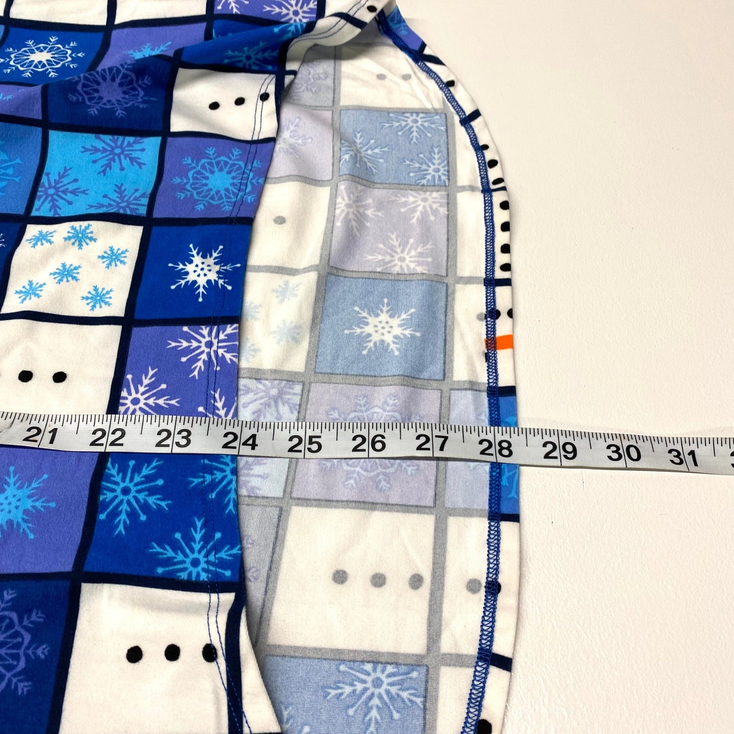 LuLaRoe Kids Unisex 12 Blue/White Snowman/Snowflakes ‘Gracie’ S/s Top NWT