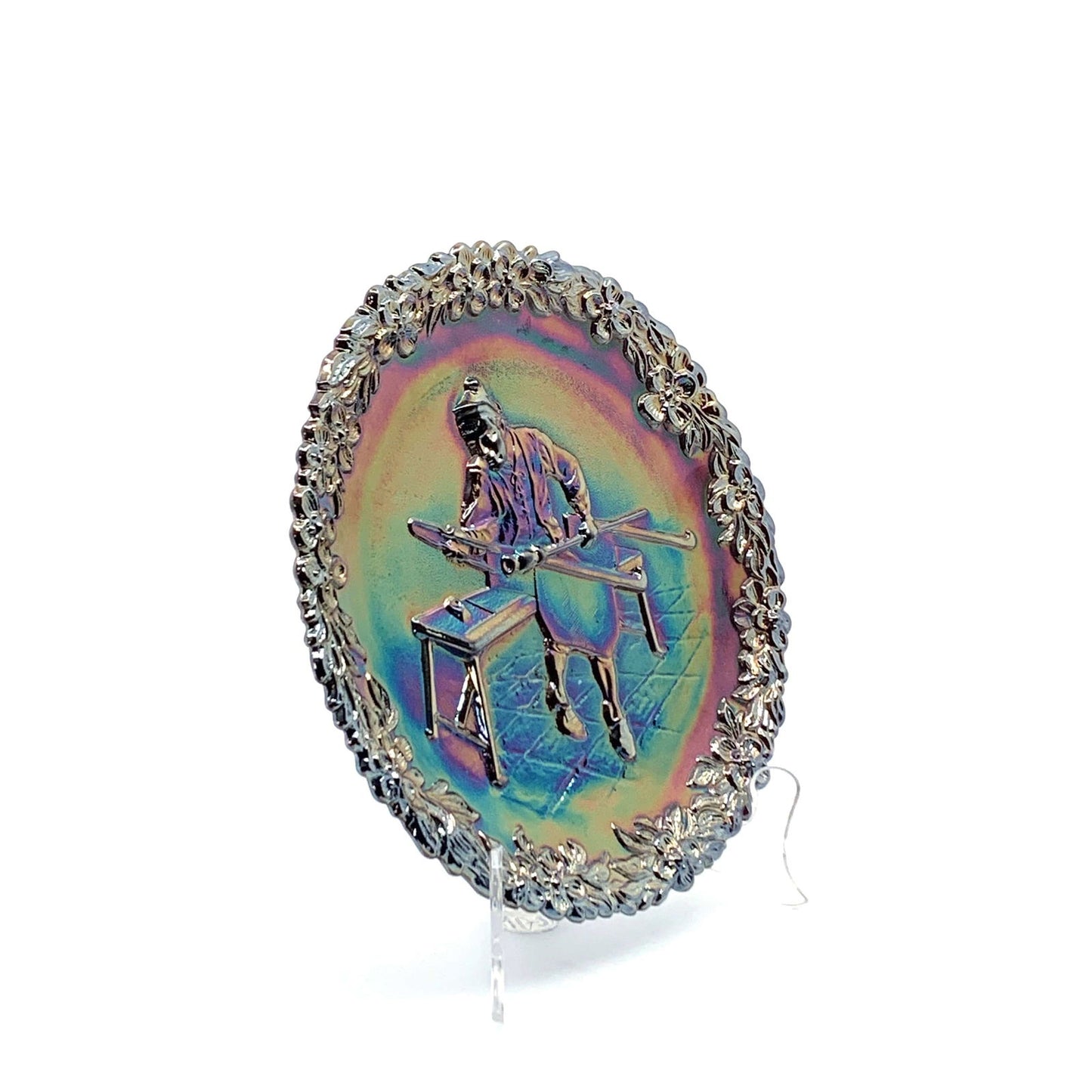 1970 Fenton Glass Collector Plate No. 1 In The Annual Series Early Craftsman Of English America - | Buy at Parsimony Shoppes