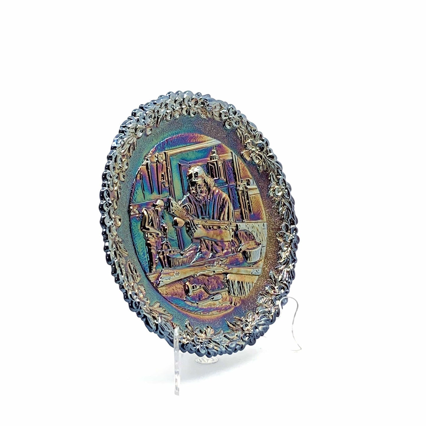 1976 Fenton Glass Collector Plate No. 7 In The Annual Series Early Craftsman of English America - | Buy at Parsimony Shoppes