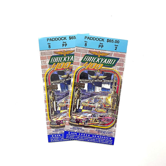 1998 Brickyard 400 Indianapolis Motor Speedway Ticket Stubs, Pair of -  | Buy at Parsimony Shoppes