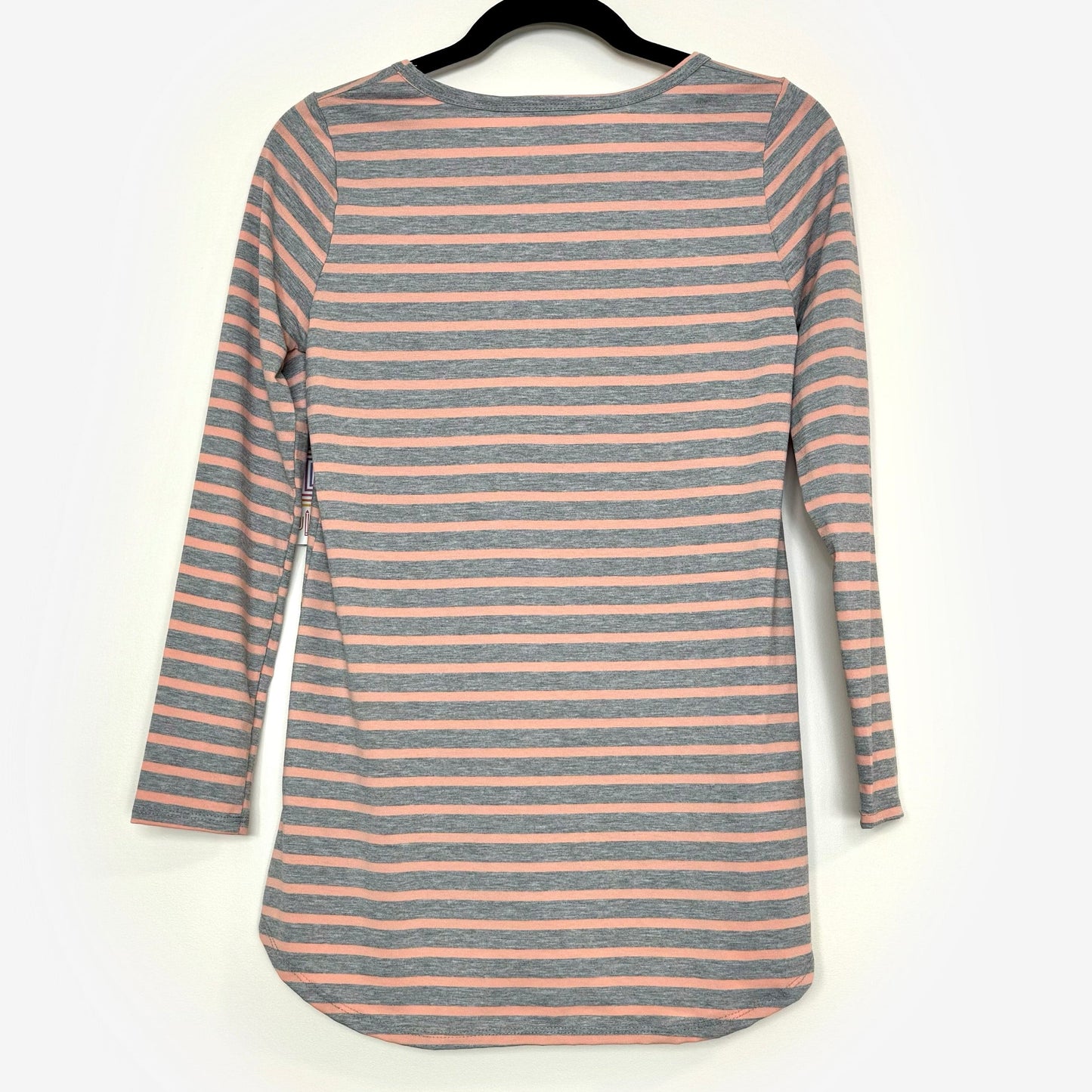 LuLaRoe Vault | Lynnae High-Low L/s Top | Size: XS (2-4) | Peach/Gray | Heathered | NWT