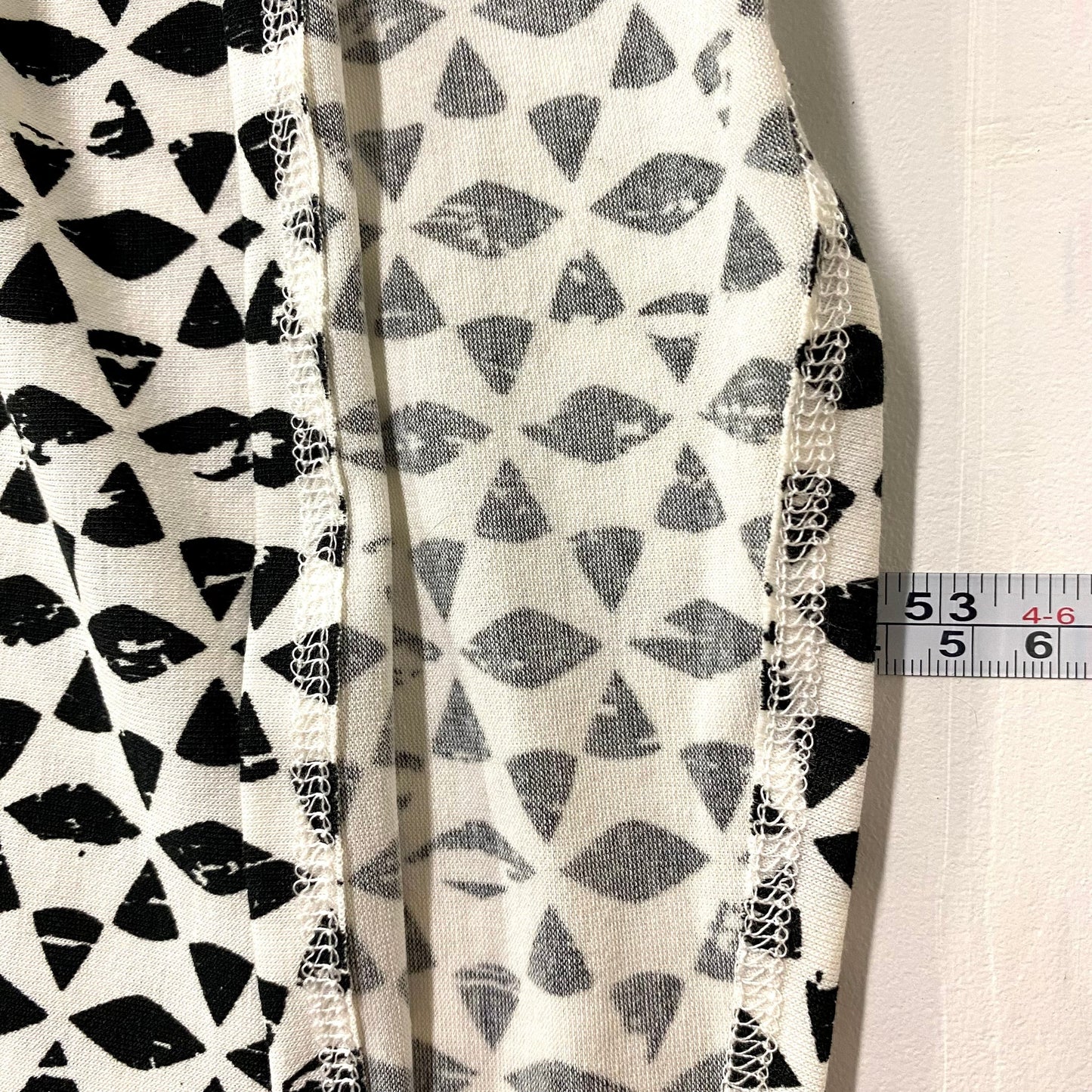 LuLaRoe Womens Maria Maxi Dress | S (6-8) | Black/White Geometric Star Pattern | Short Sleeve | NWT