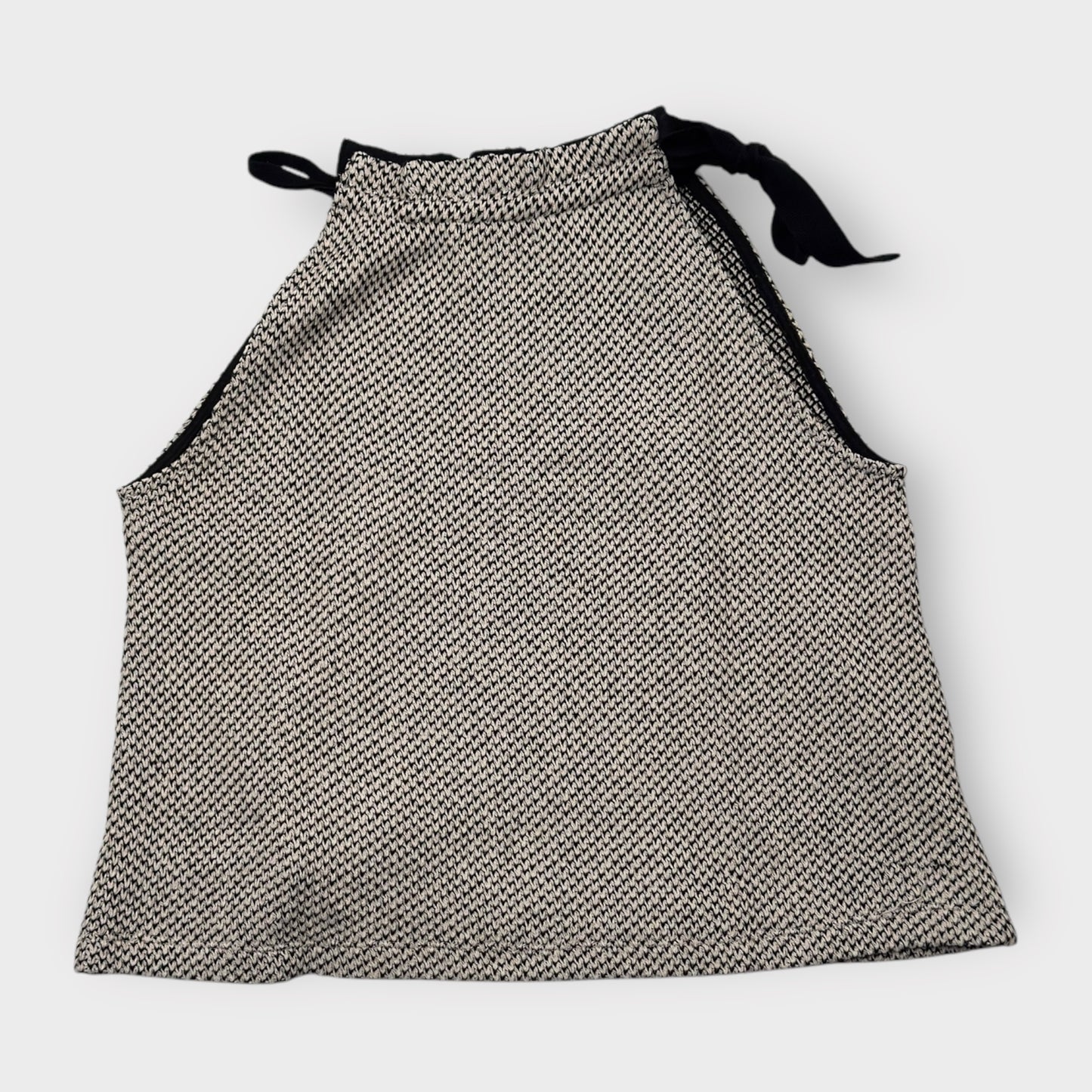Madewell Women's Black & White Tie Halter Top - Size M
