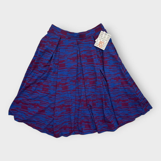 LuLaRoe Madison Pleated Skirt | XS (0-4) | Red/Blue Animal Print| NWT