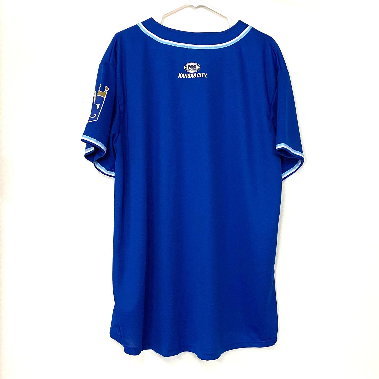 Novelty Kansas City Royals Mens Size XL Blue Baseball Jersey Button-Up S/s