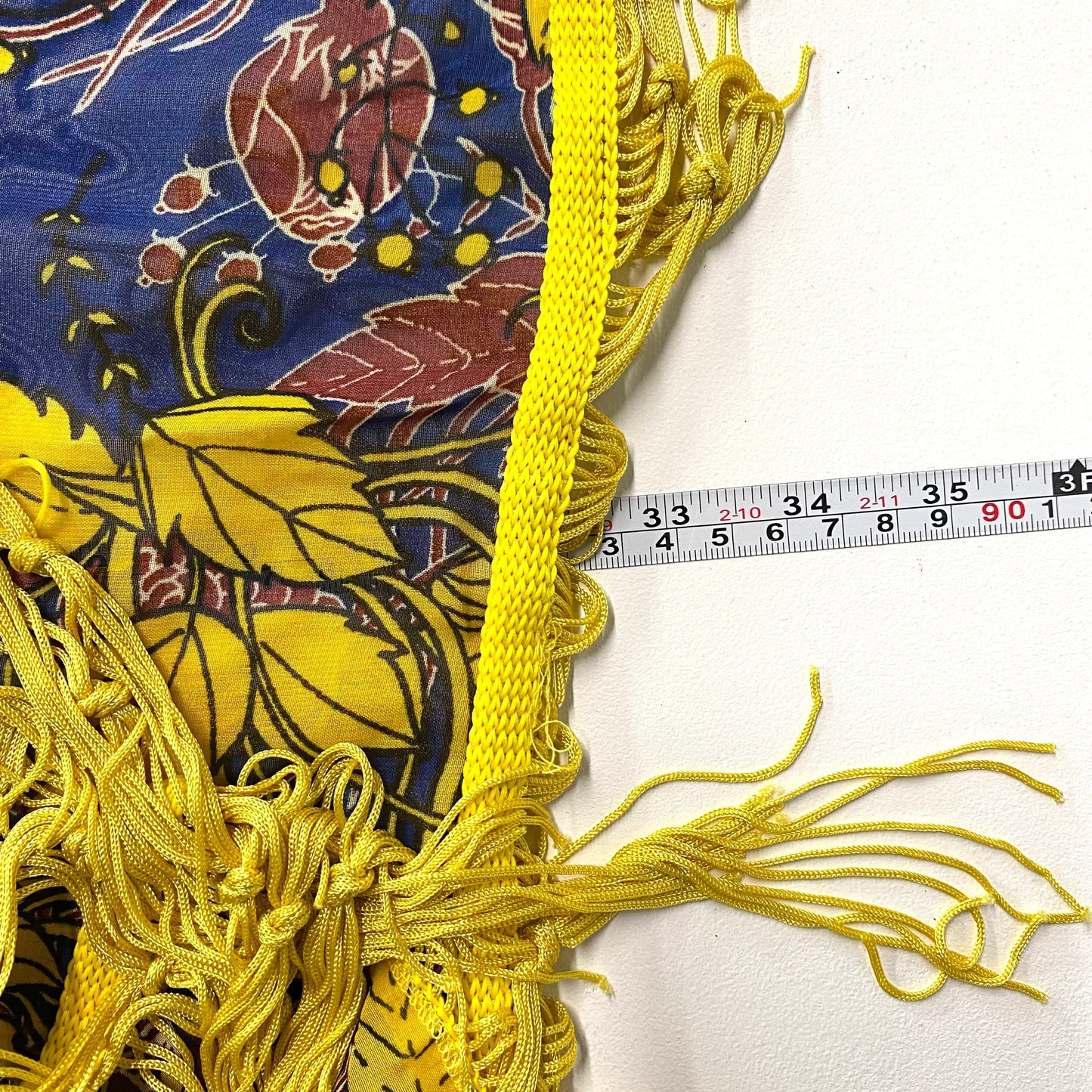 LuLaRoe Womens Size S (0-12) Blue/Yellow Floral ‘Monroe’ Kimono Fringe Cover-Up NWT