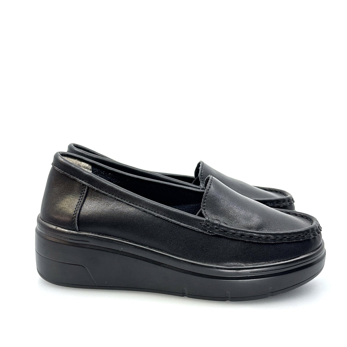 ZYEN Womens Size 37 Black Nursing Shoes Comfortable Walking Slip-On Restaurant Lightweight Loafers