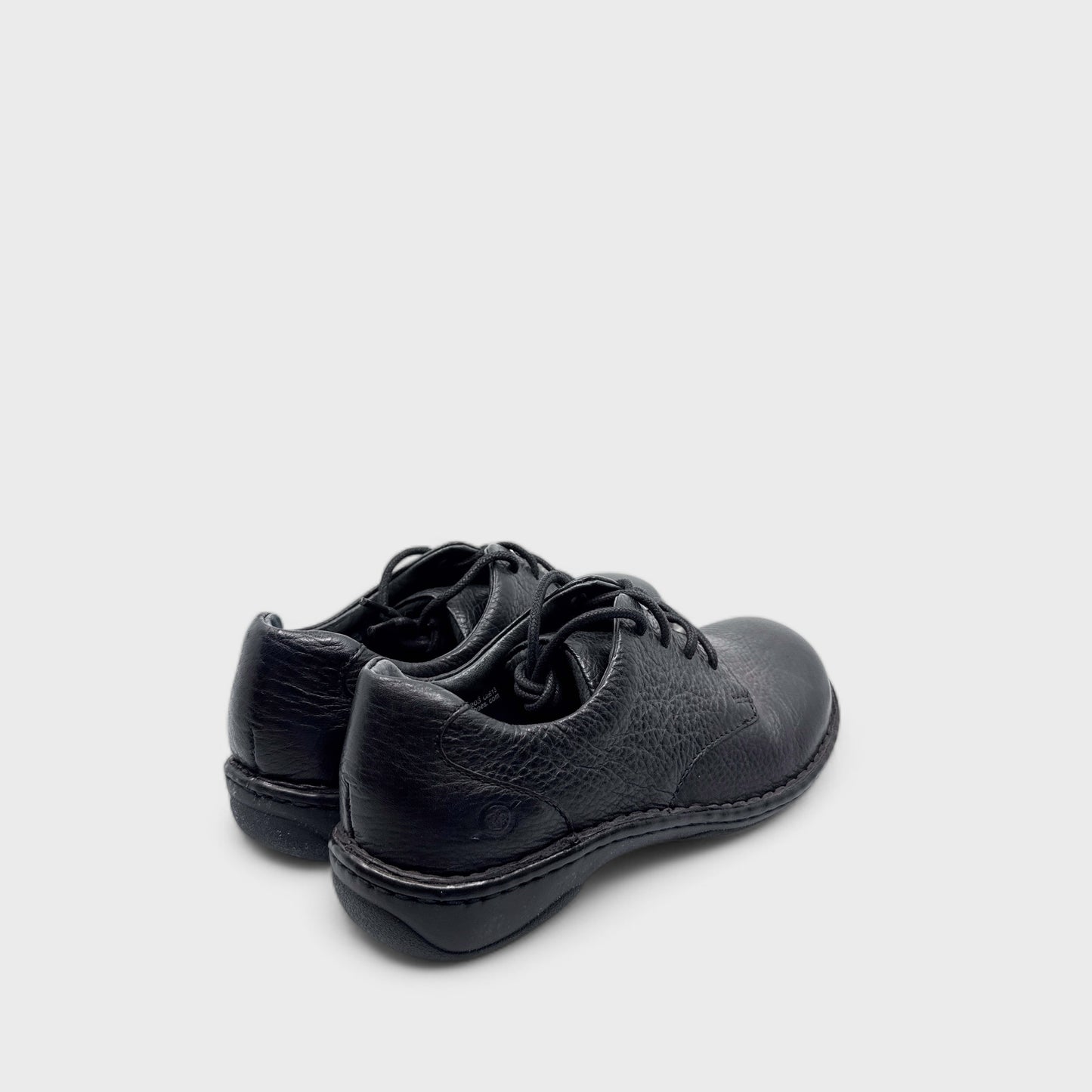 Børn Jana Lace-Up Shoes - 7M / EU 38 - Black Full-Grain Leather - Cushioned Comfort - NIB