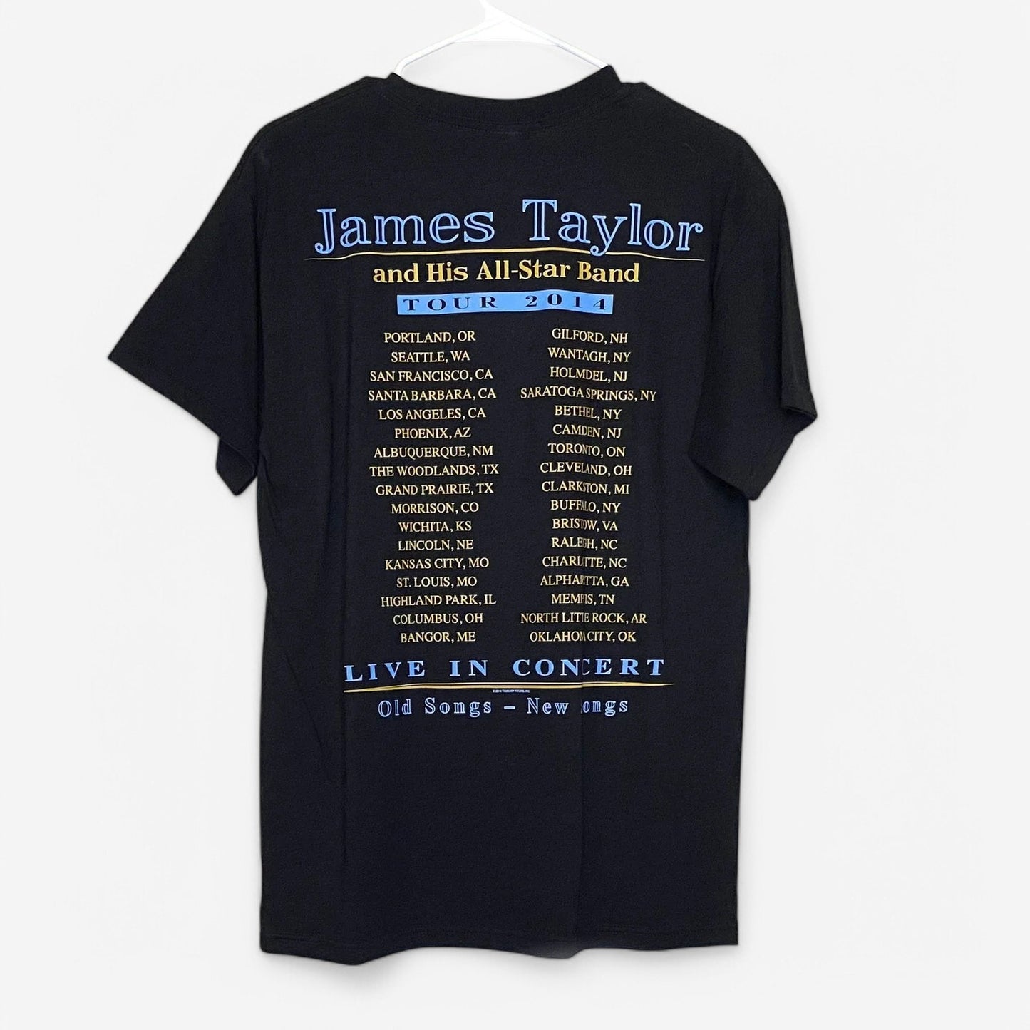 2014 James Taylor Concert Tour T-Shirt - M - Black - All-Star Band Merch