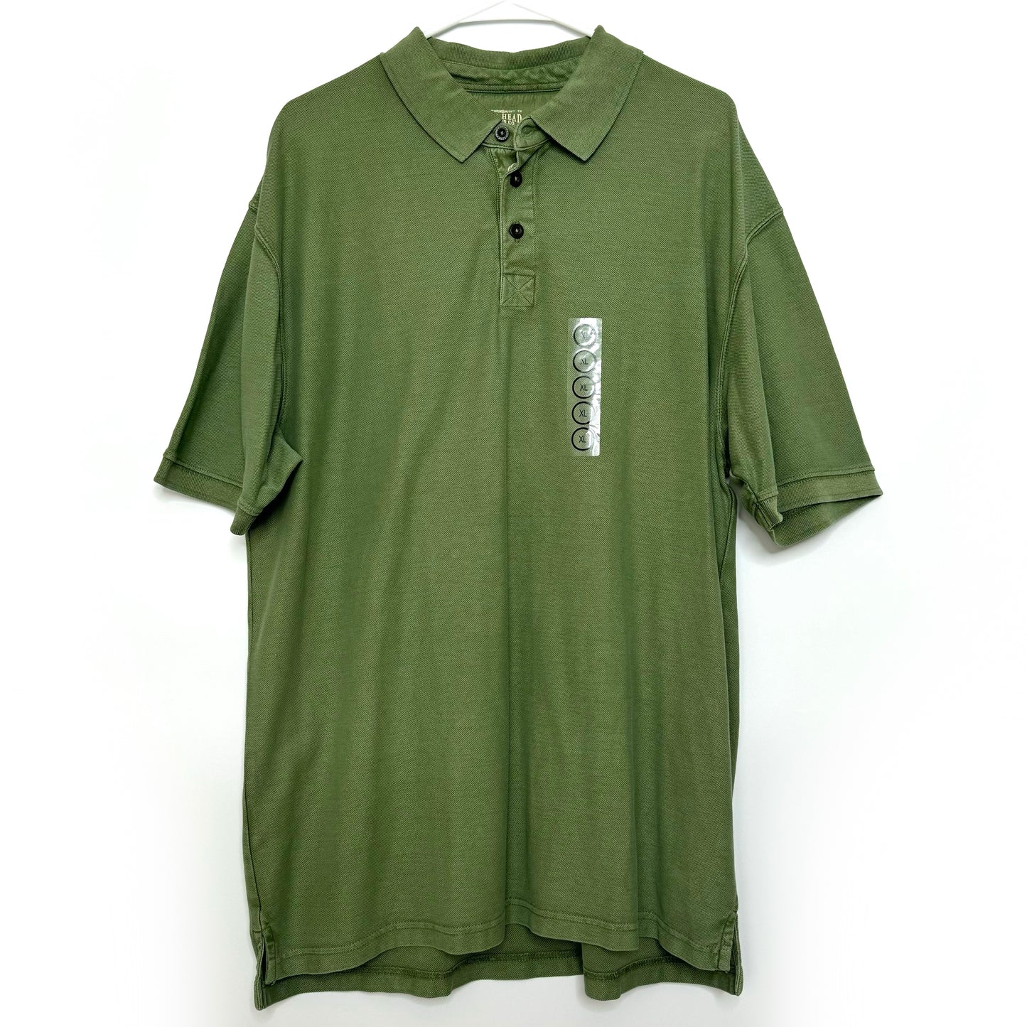 RedHead | Mens 3-Button Classic Polo Shirt | XL | Green | 100% Cotton | NWT