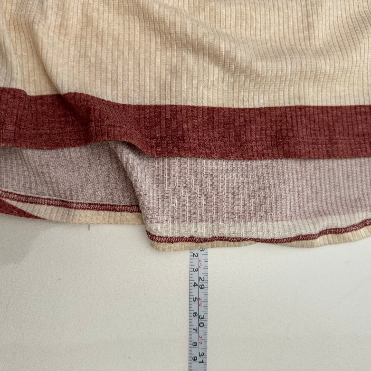 LuLaRoe Vault | Lynnae High-Low L/s Top | Size: XXS (00-0) | Brown/Cream | Striped | NWT