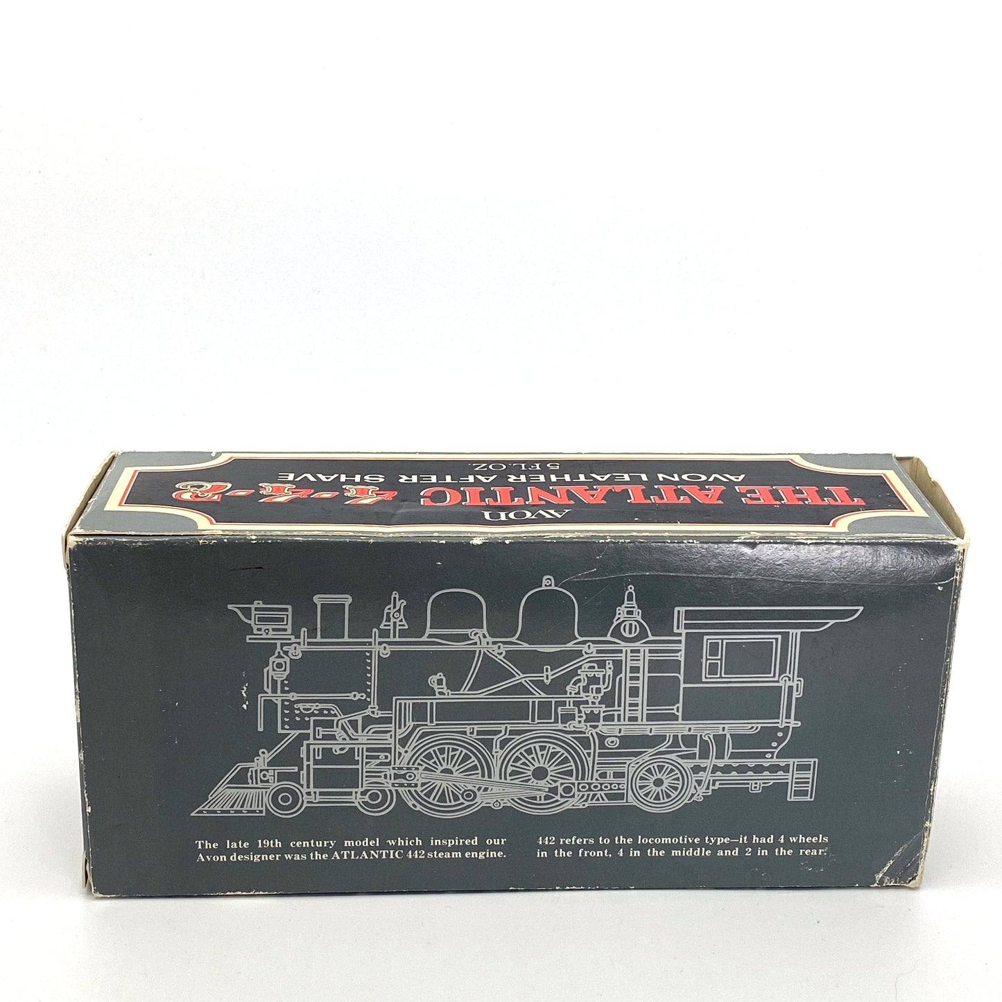 Vintage Avon ‘The Atlantic 442’ Steam Engine Leather After Shave 5 Fl. Oz. NIB/Full