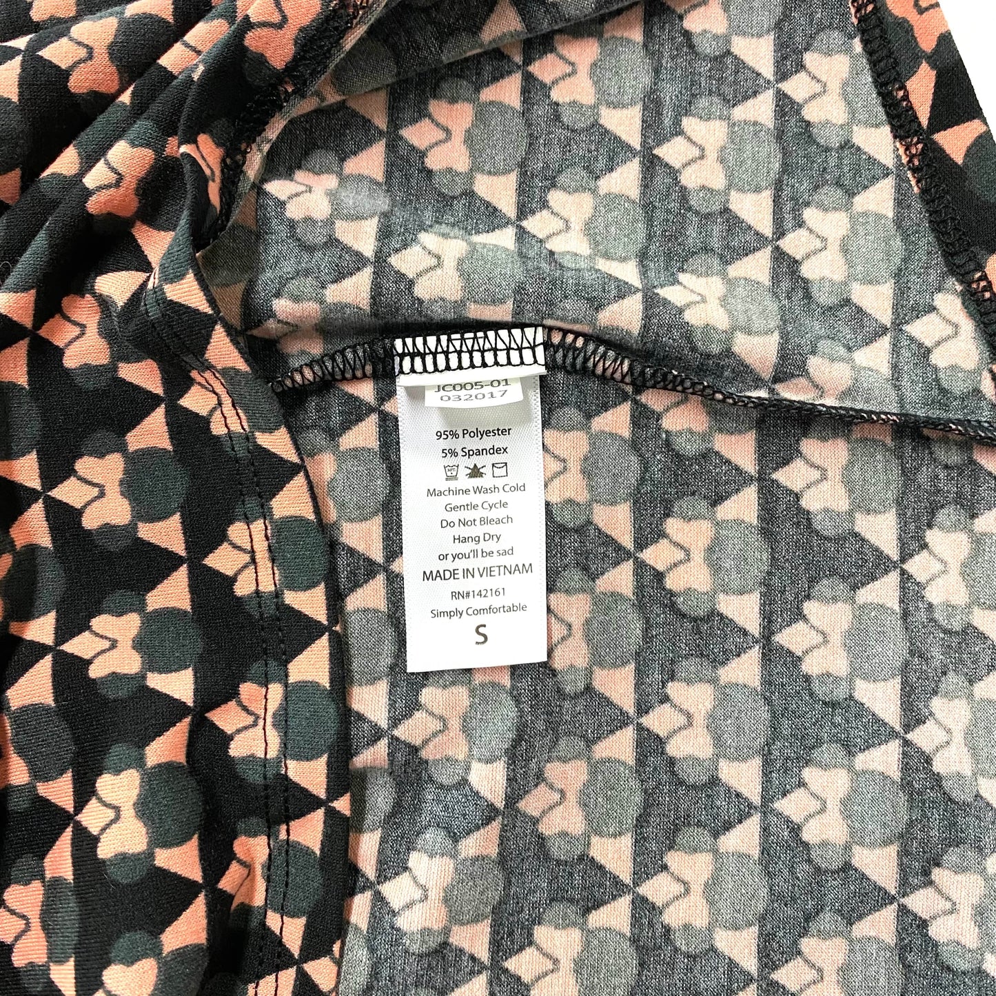 LuLaRoe Womens S Irma Black/Pink ’Minnie Mouse’ Geometric Multicolor S/s Tunic Top NWT