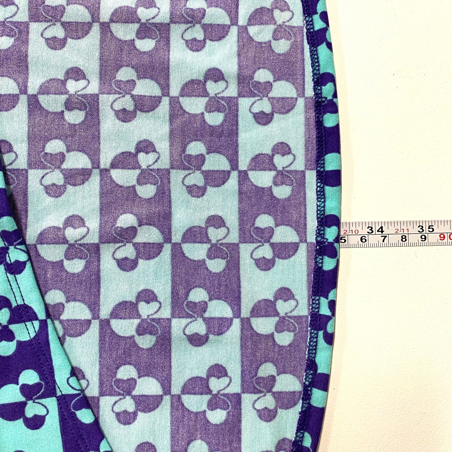 LuLaRoe Womens S Irma Teal Blue/Blue ’Minnie Mouse’ Geometric S/s Tunic Top NWT