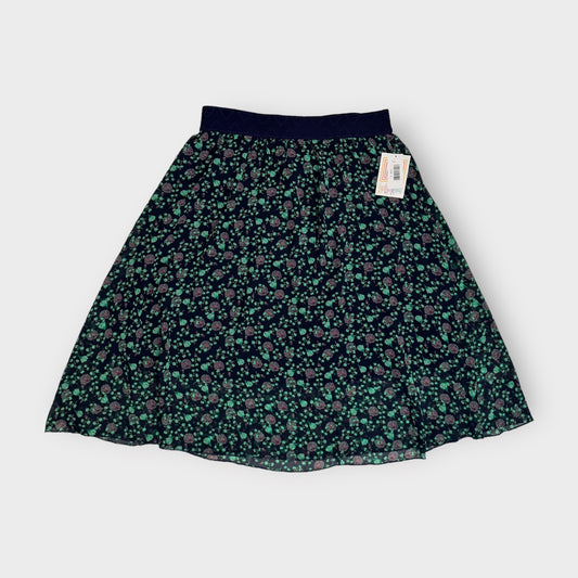 LuLaRoe Lined Lola Skirt | L | Blue/Green Floral | NWT