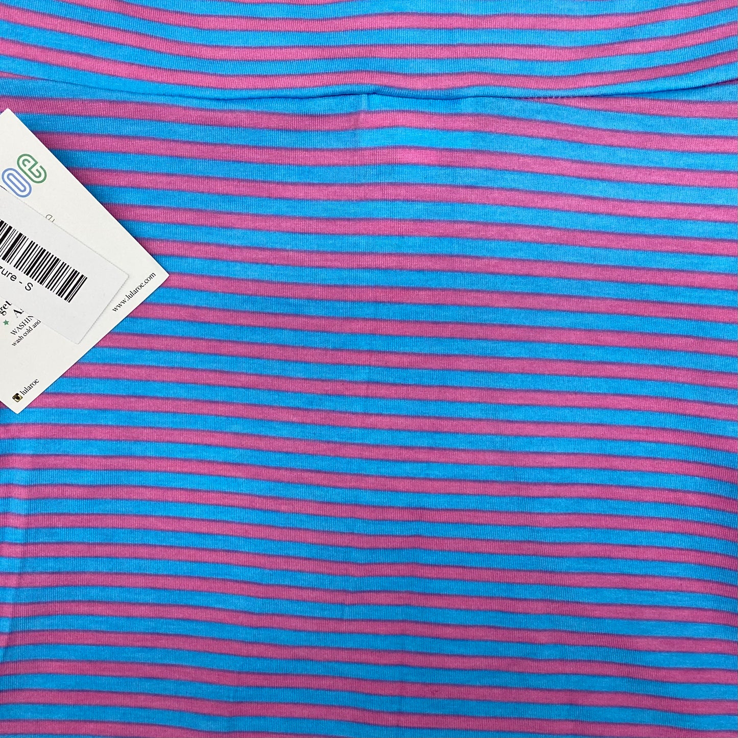 LuLaRoe Azure A-Line Skirt | S (2-4) | Light Blue/Magenta Striped | NWT