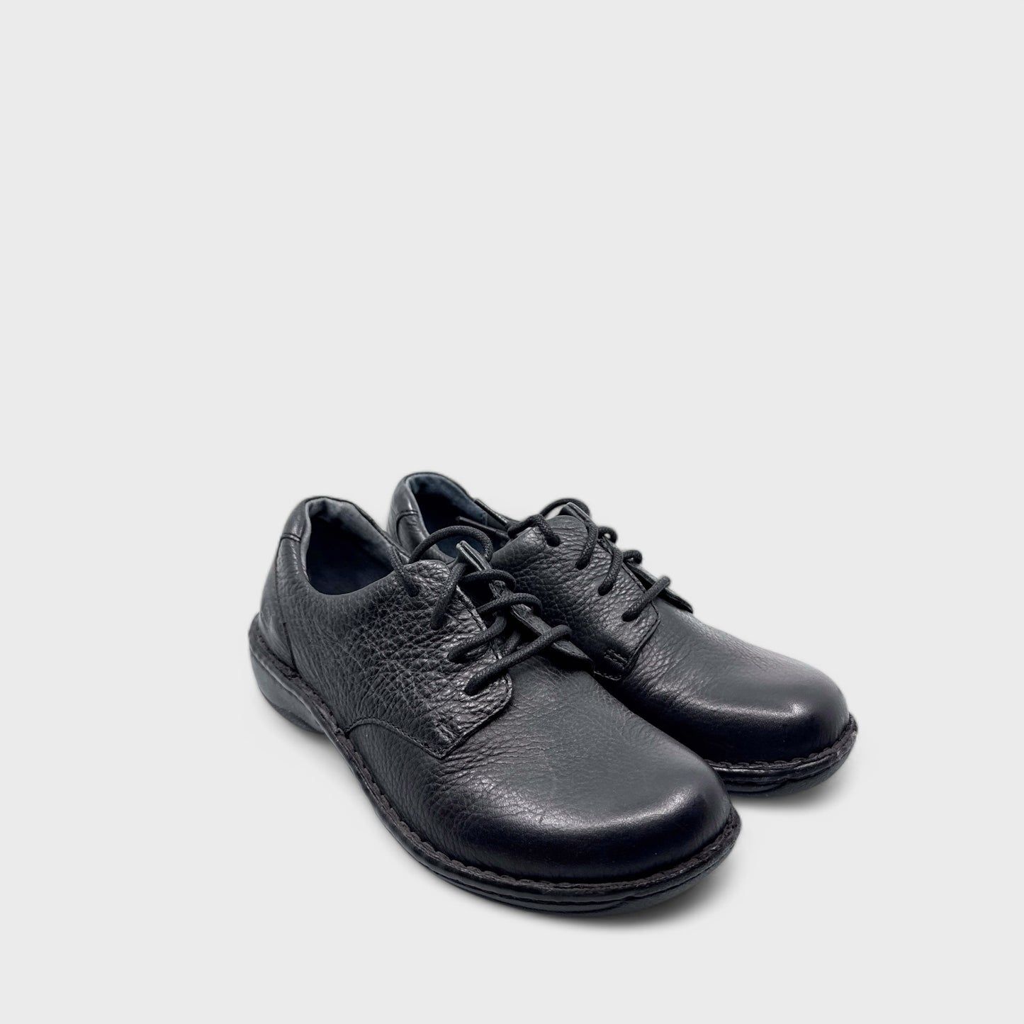 Børn Jana Lace-Up Shoes - 7M / EU 38 - Black Full-Grain Leather - Cushioned Comfort - NIB