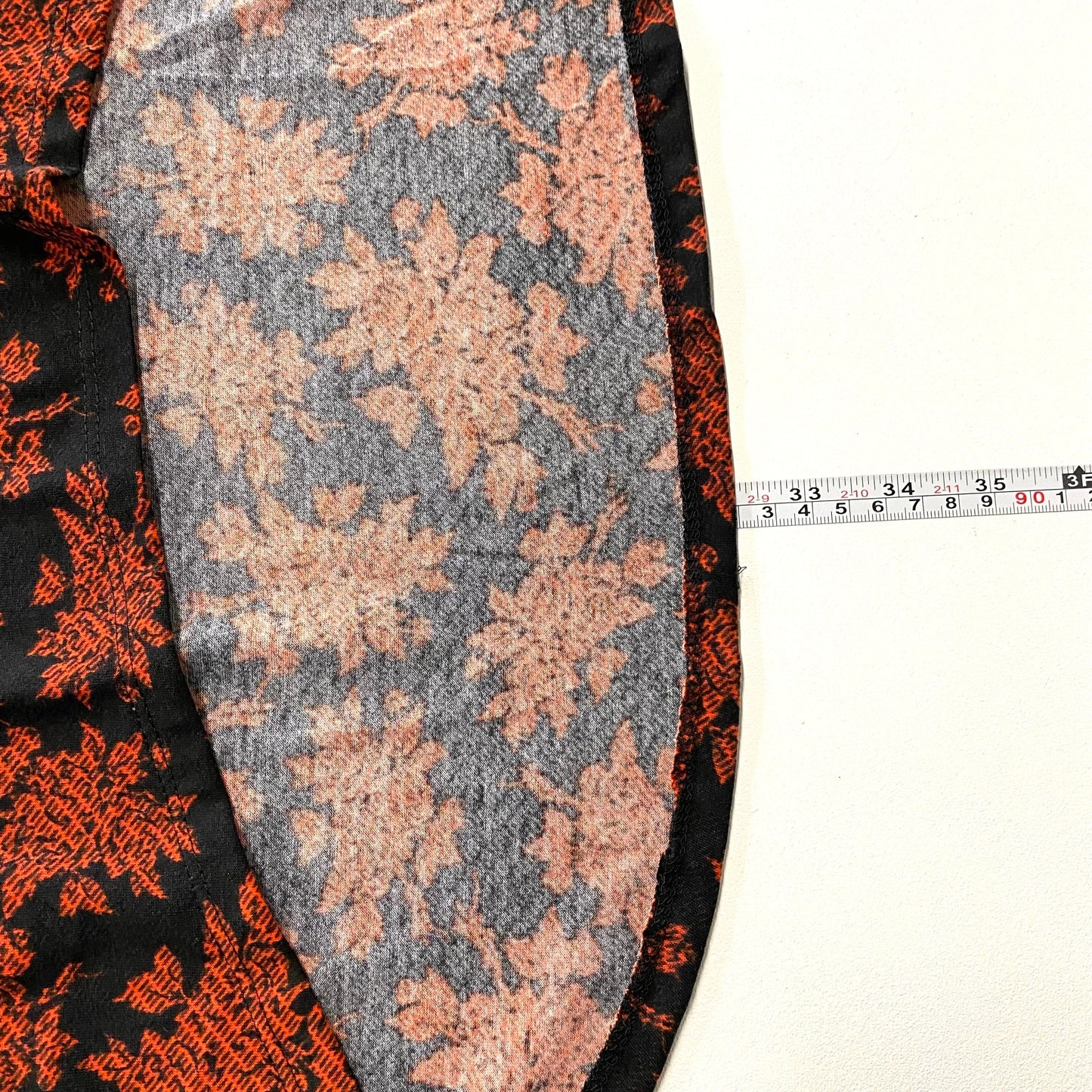 LuLaRoe Womens XS Irma Orange/Black Botanical Pattern S/s Tunic Top NWT