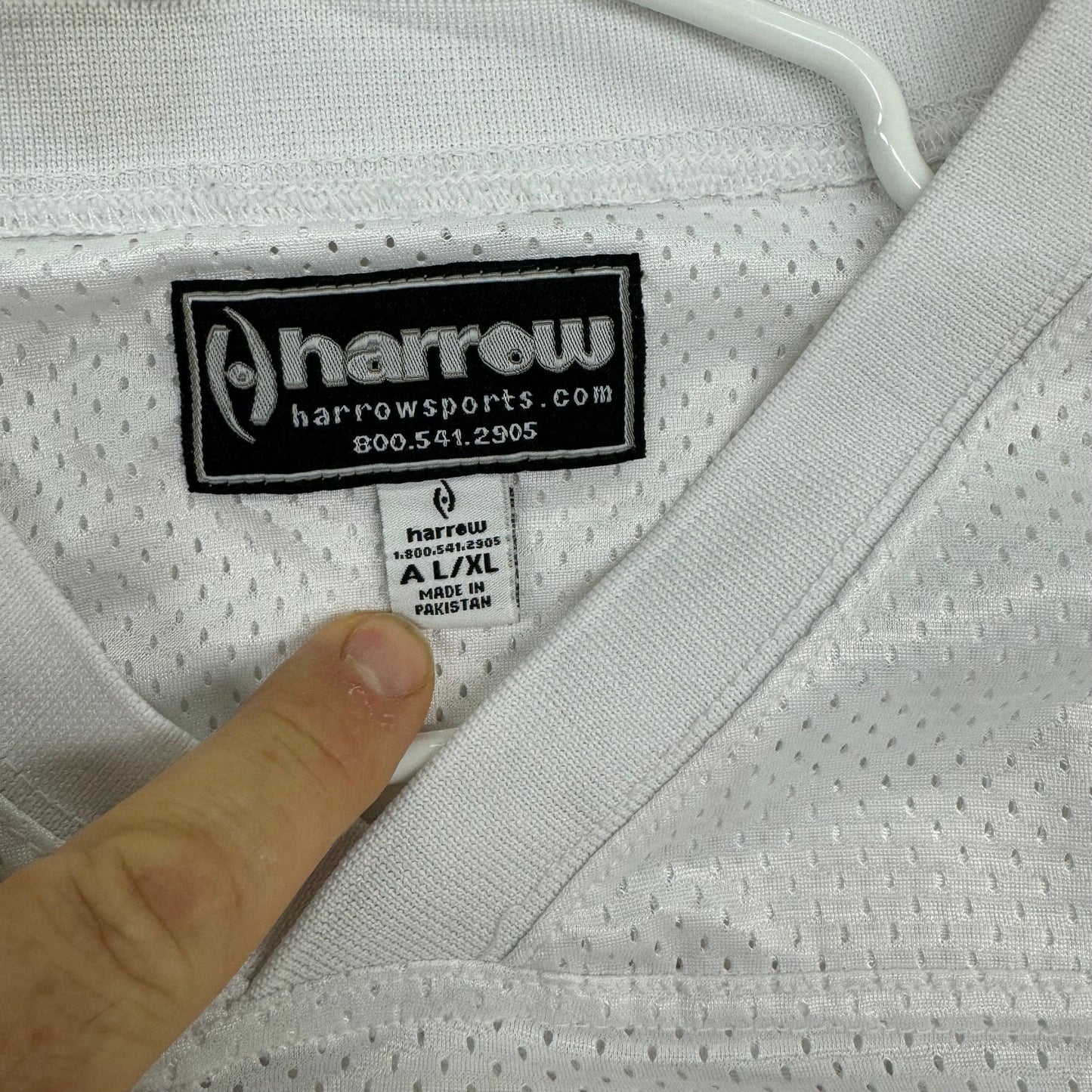 Harrow | Adult Lacrosse Game Jersey | Color: White | Size: L/XL | NEW