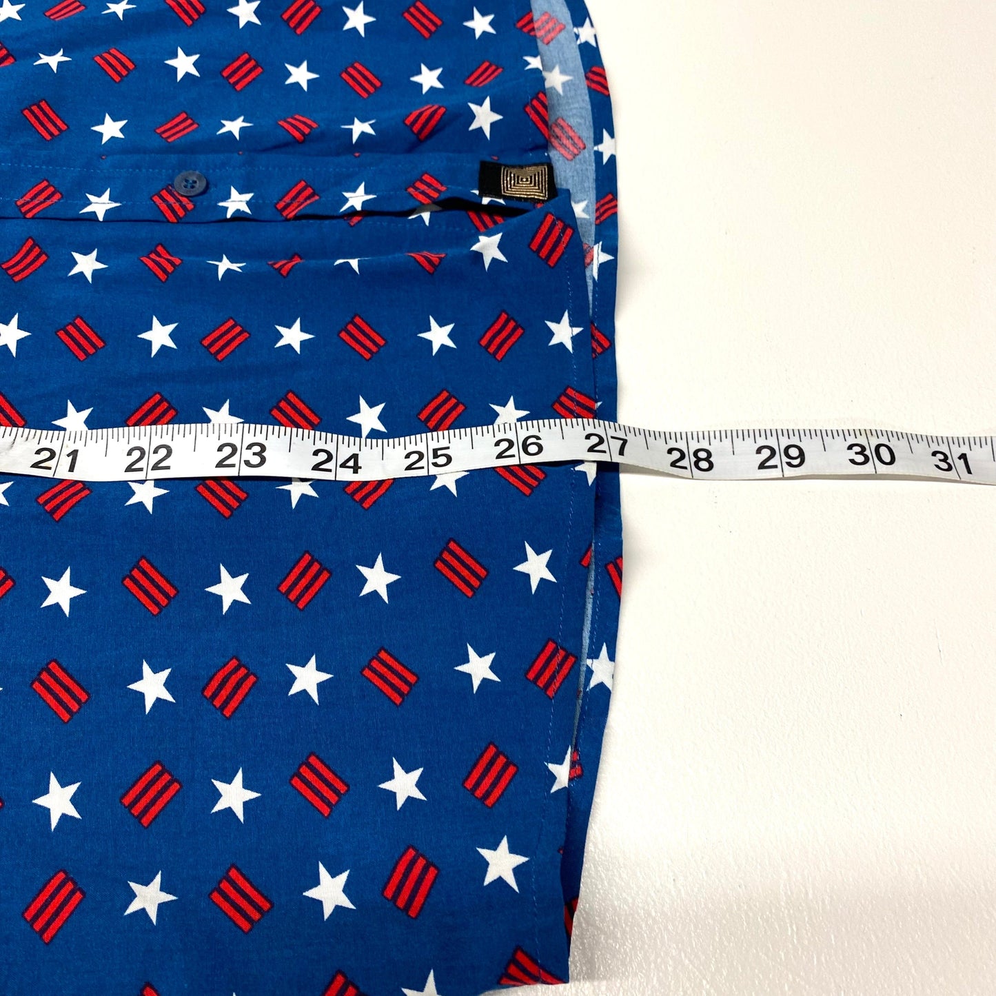 LuLaRoe Boys 14 Red/White/Blue Stars & Stripes ‘Thor’ S/s Button-Up Shirt NWT