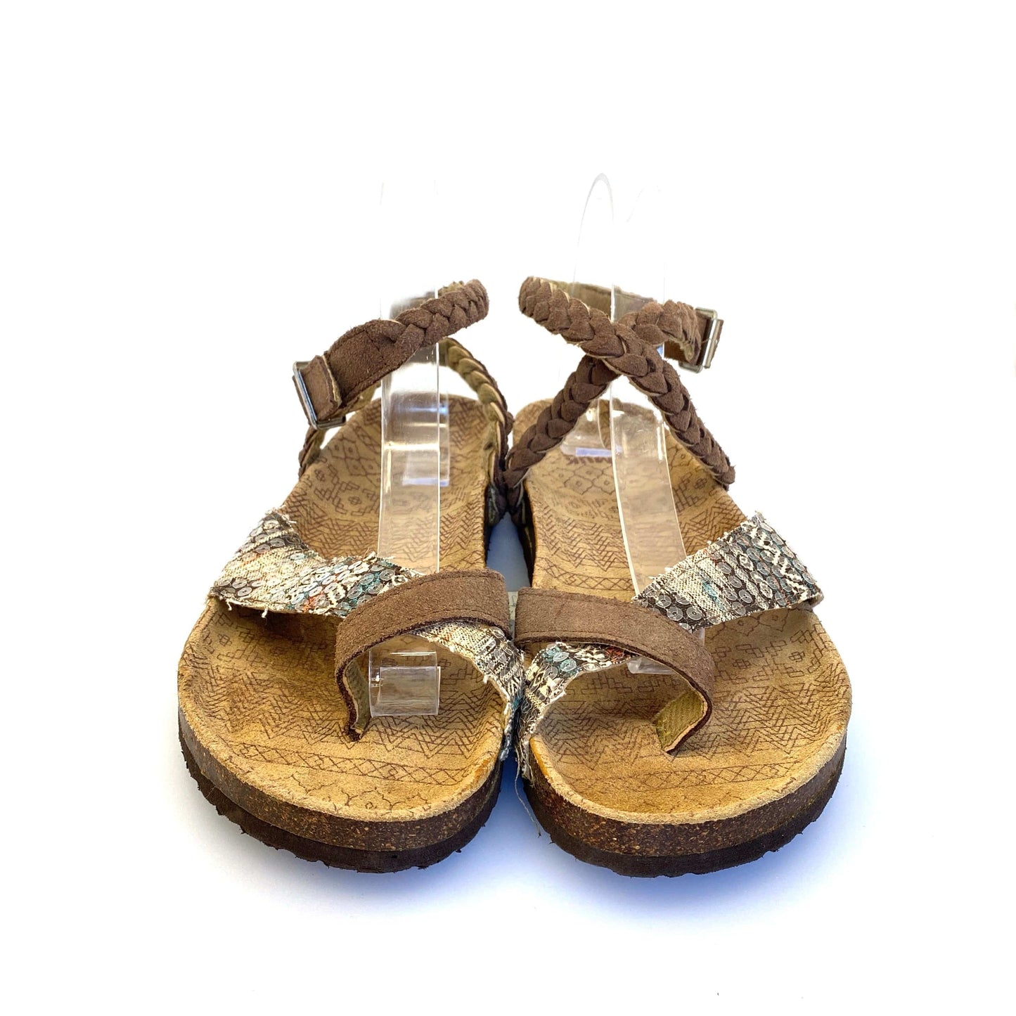 Muk Luks Womens Size 11 Zara Braided Strappy Sandal Pre-Owned