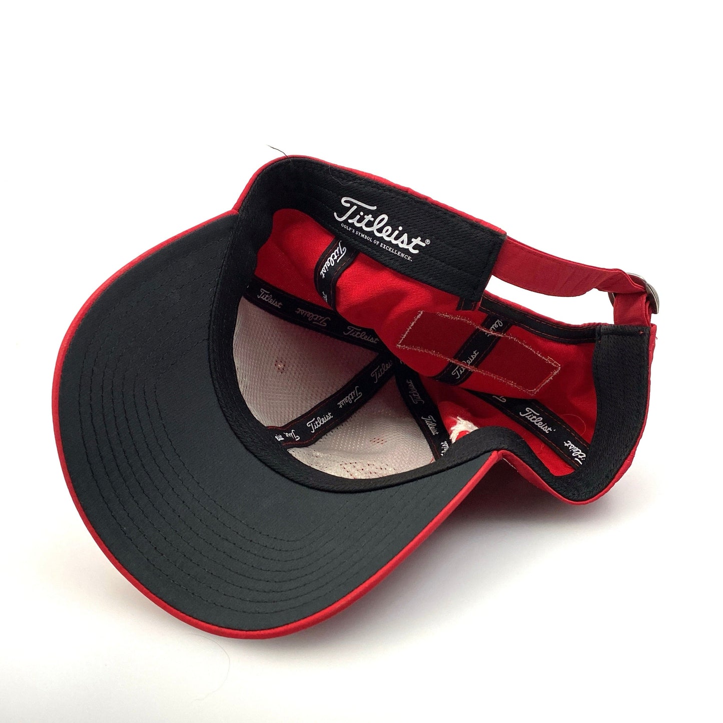 Titleist Mens Red Adjustable Golf Baseball Hat Cap Breathable - BCC Shotgun Blast Pre-Owned