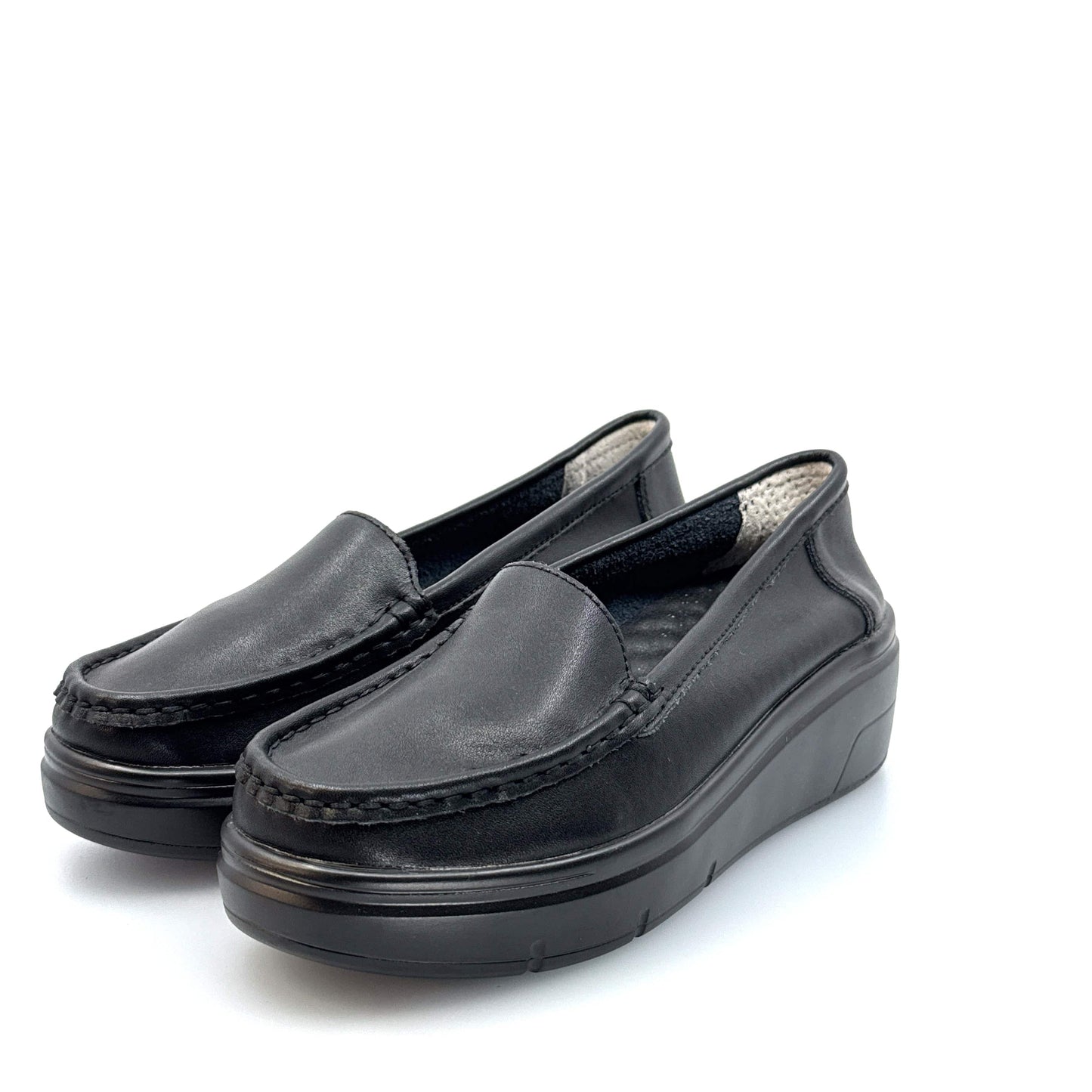 ZYEN Womens Size 37 Black Nursing Shoes Comfortable Walking Slip-On Restaurant Lightweight Loafers