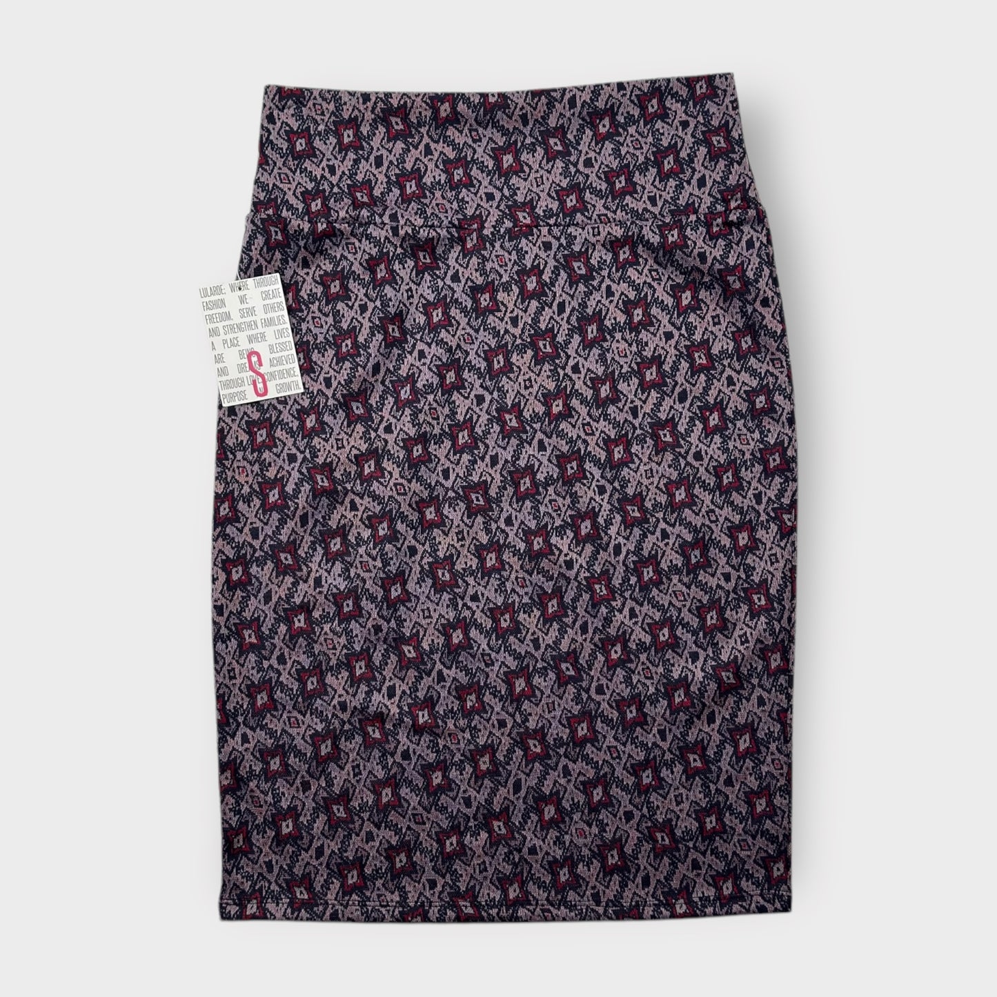 LuLaRoe Cassie Pencil Skirt - Purple Ornate Geometric - Women's S (4-6) - NWT