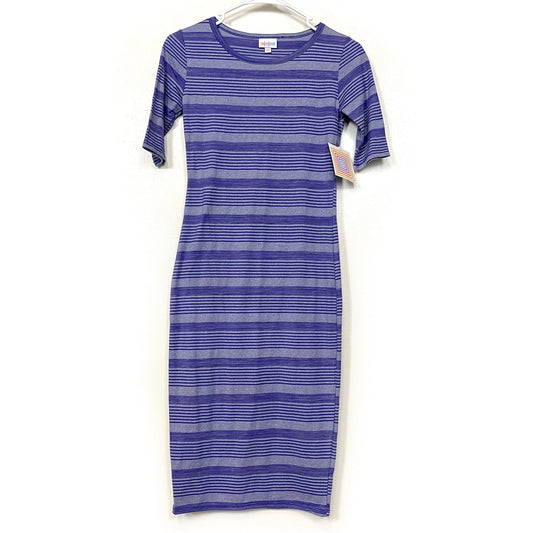 LuLaRoe Julia Bodycon Dress | XXS (00-0) | Purple/Purple | Striped | NWT