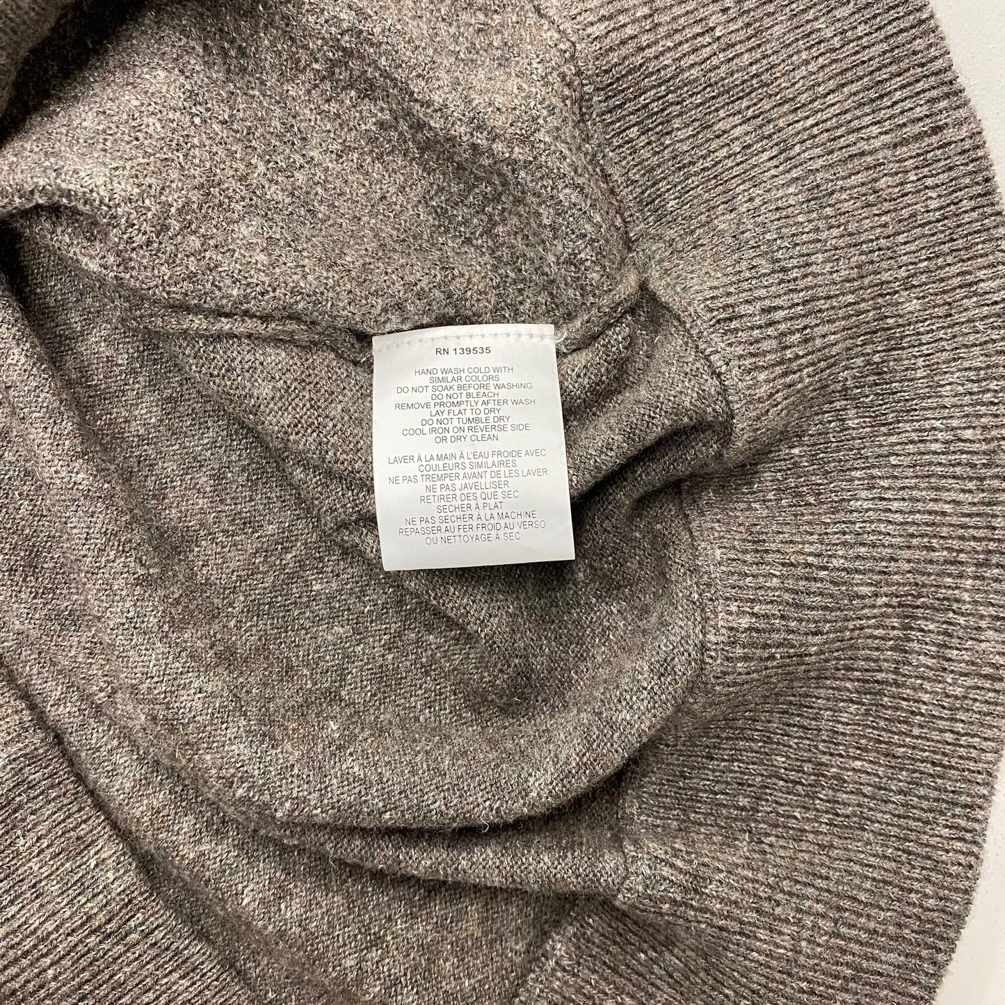 Grayers Men's Wool/Linen Cowl-Neck Pullover Sweater - Size M - Brown - Long Sleeve - EUC